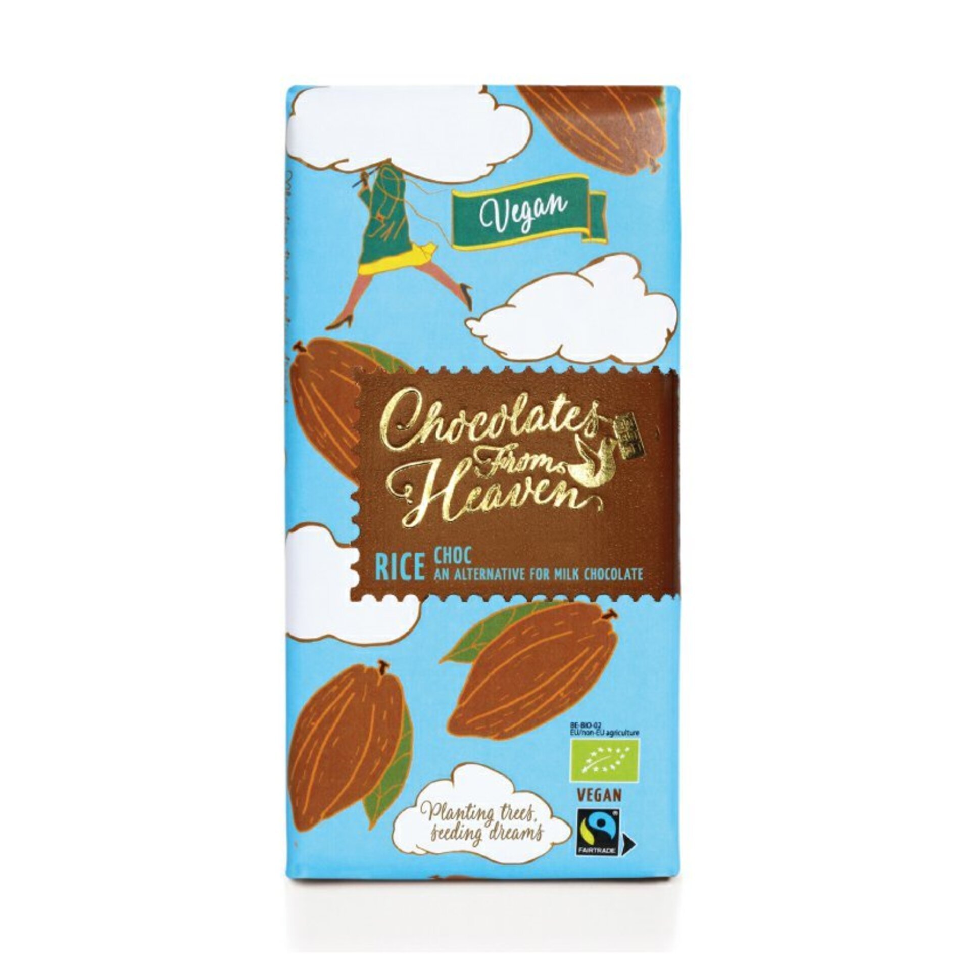 E-shop Chocolates From Heaven Ryžová VEGAN čokoláda 44% BIO 100 g