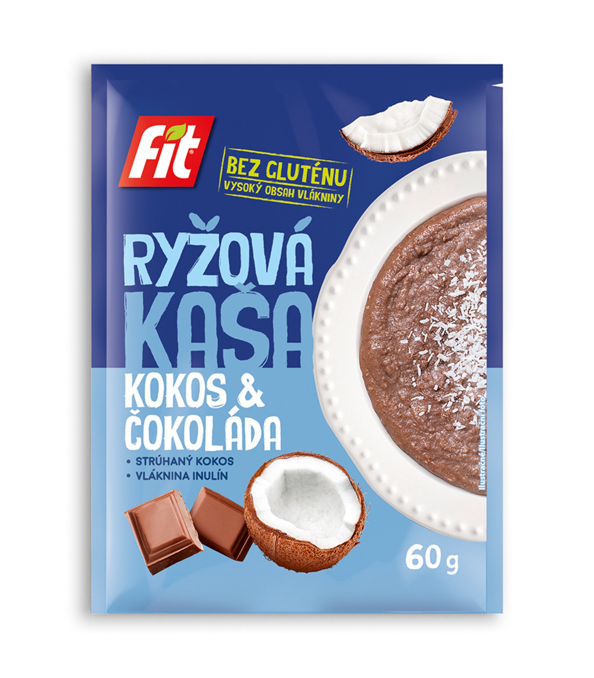 E-shop Fit Ryžová kaša kokos a čokoláda 60 g