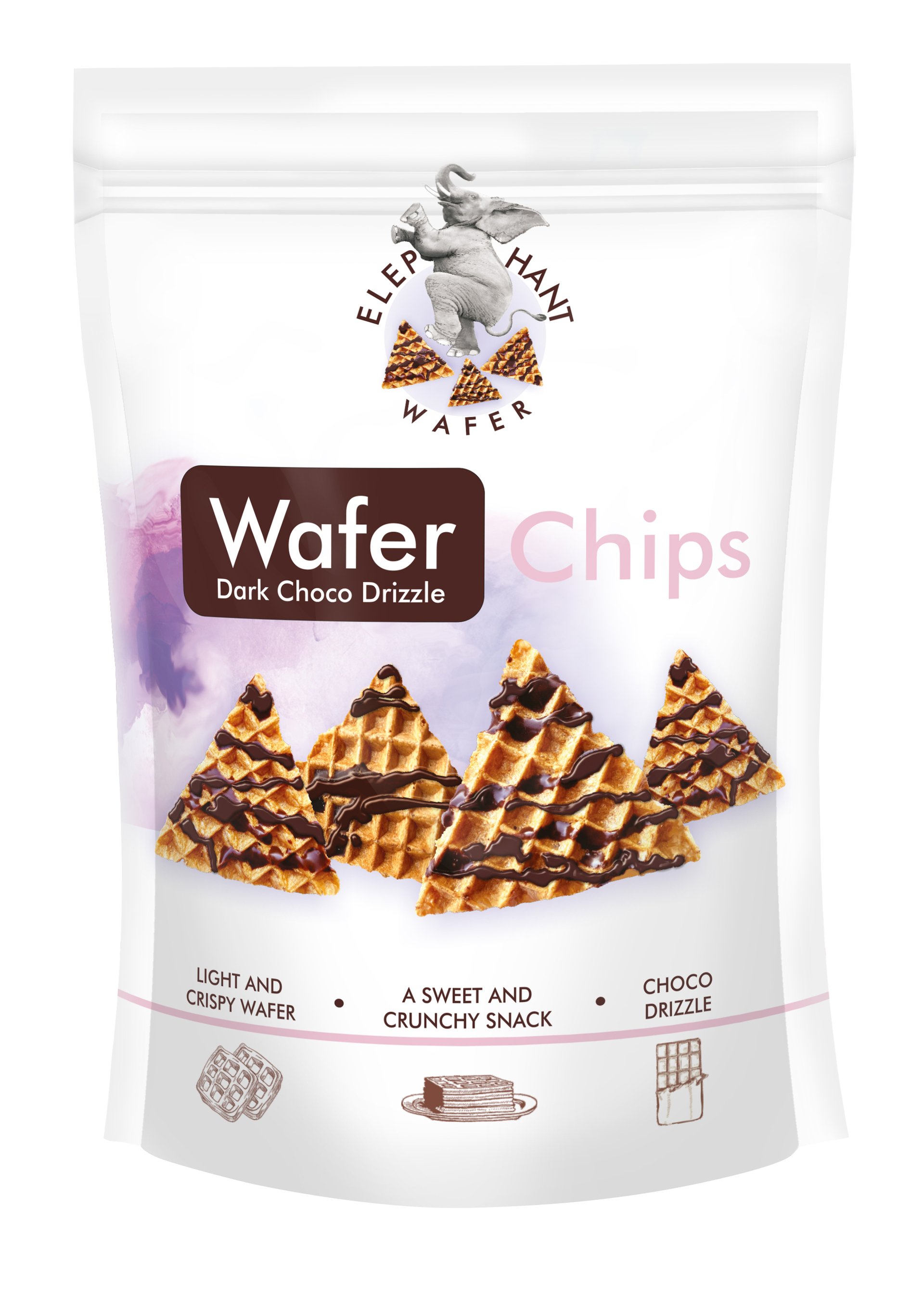 E-shop Elephant Wafer Trojuholníkové oblátkové chipsy s čokoládovou polevou 70 g