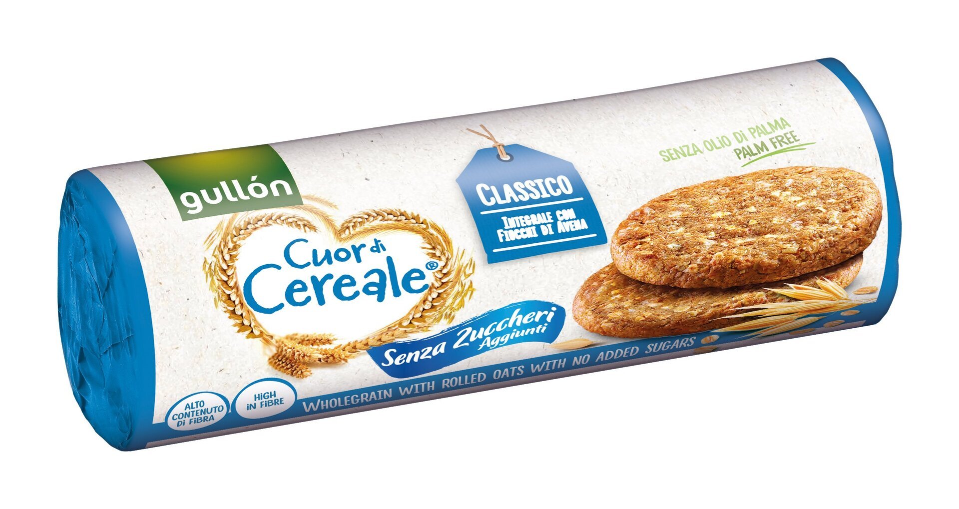 Gullón Celozrnné sušienky Cuor di cereale, bez prídavku cukru 280 g