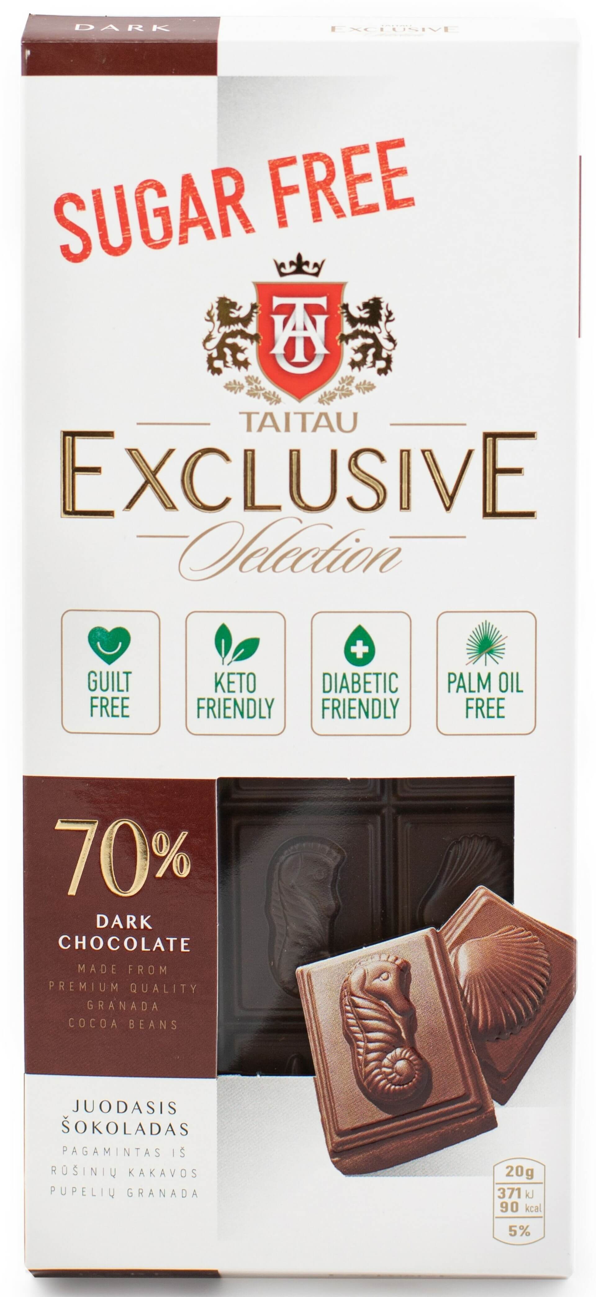 E-shop Taitau Exclusive Selection Horká čokoláda bez cukru 70% 100 g