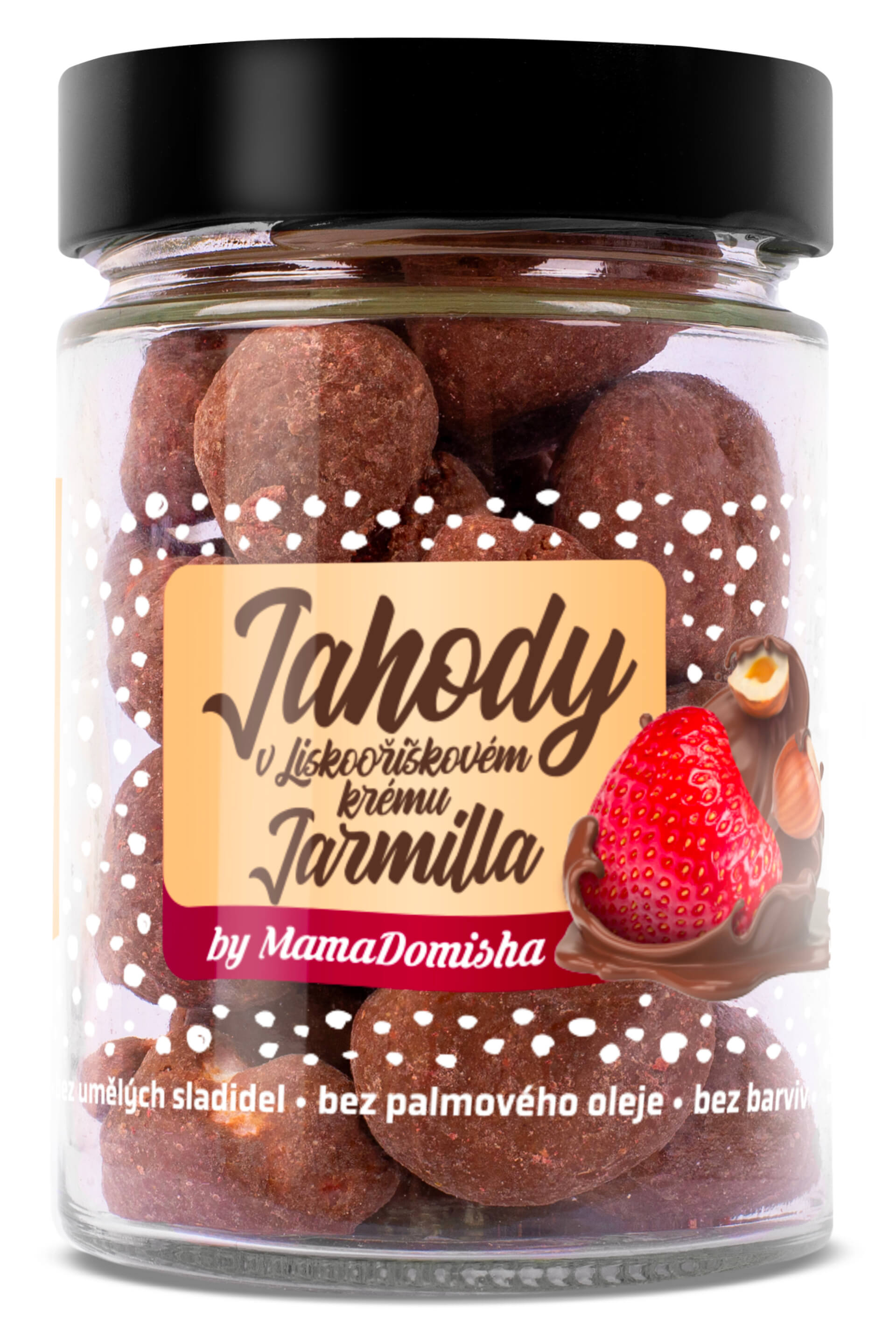 E-shop GRIZLY Jahody v mliečnej čokoláde s krémom Jarmilla by @mamadomisha 90 g