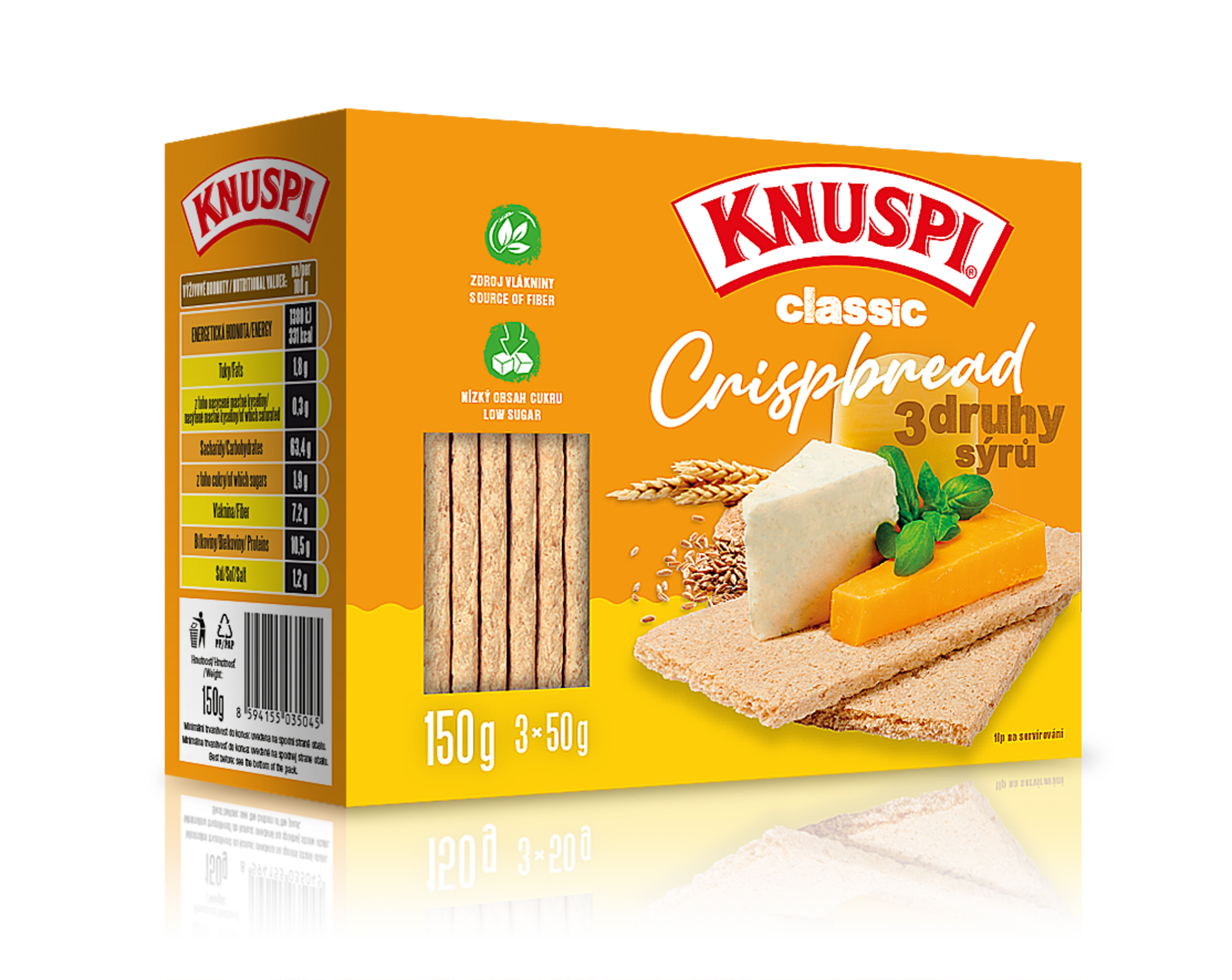 E-shop Knuspi Crispbread 3 druhy syra 150 g