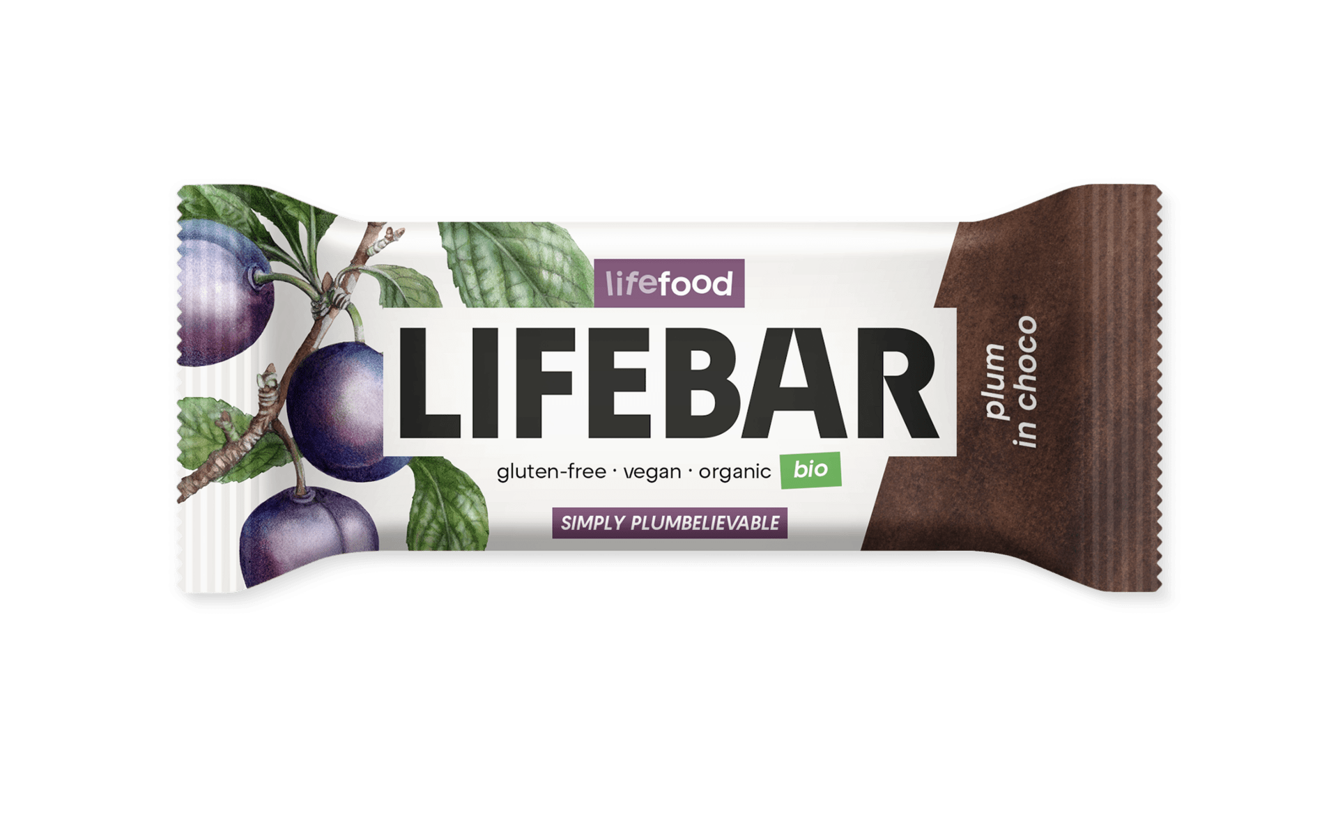 Lifefood Lifebar InChoco Tyčinka slivka raw BIO 40 g