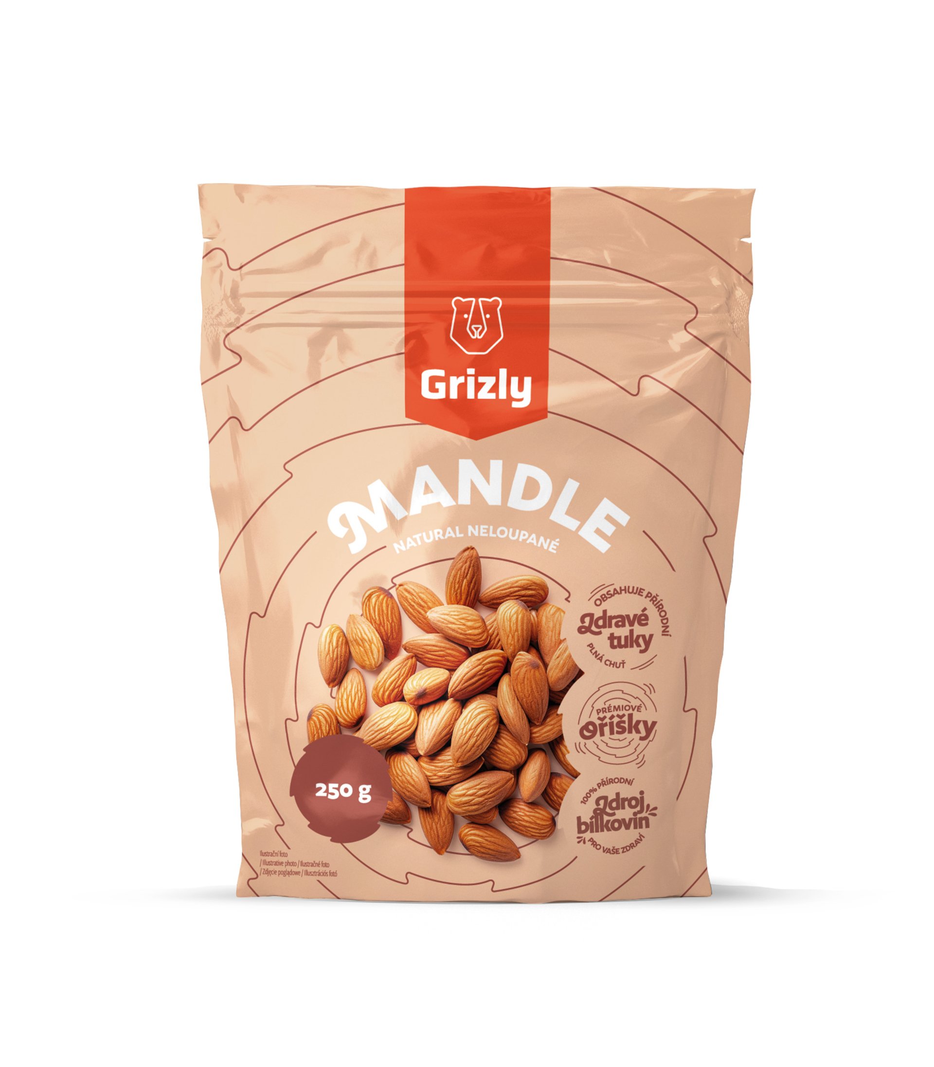 E-shop GRIZLY Mandle natural nelúpané 250 g