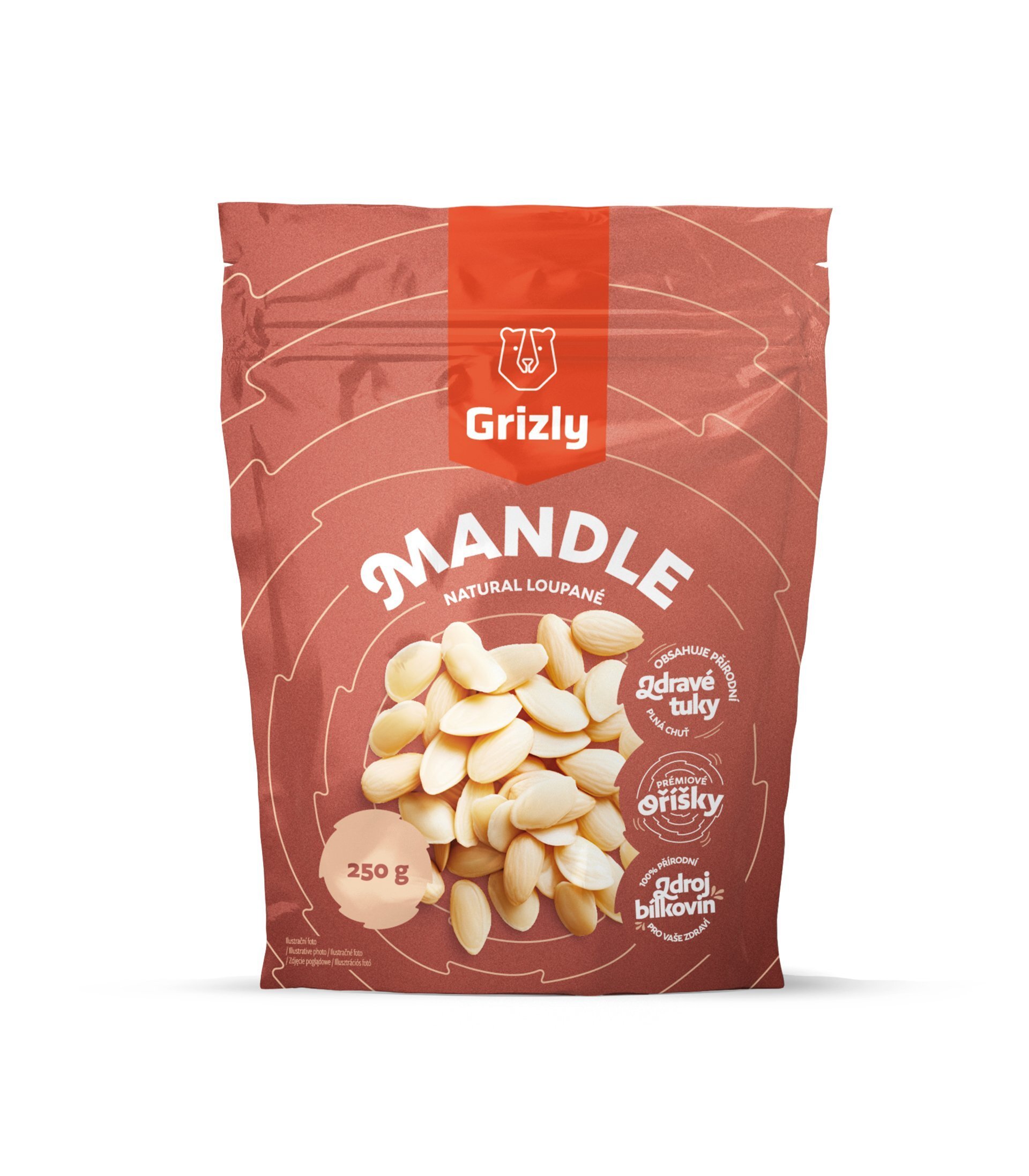 E-shop GRIZLY Mandle natural lúpané 250 g