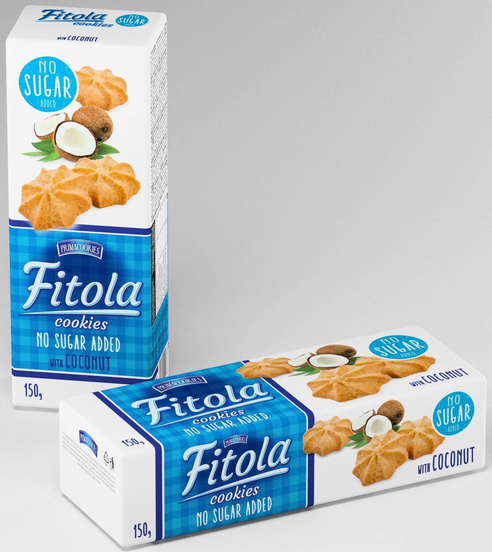 E-shop Fitola Coconut Krehké sušienky so sušeným kokosom bez pridaného cukru 130 g
