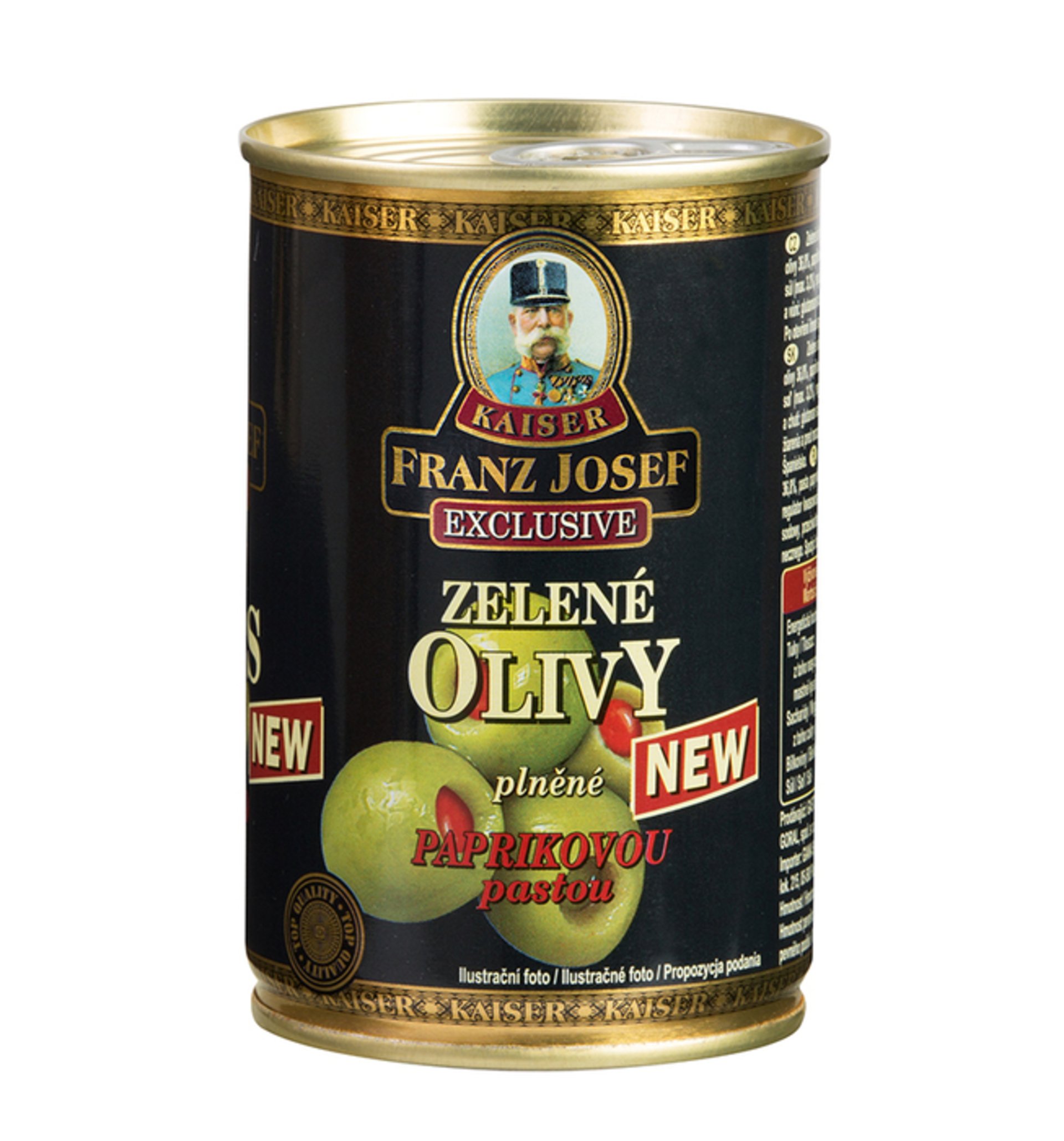 E-shop Franz Josef Kaiser Olivy zelené plnené pálivou paprikovou pastou 300 g