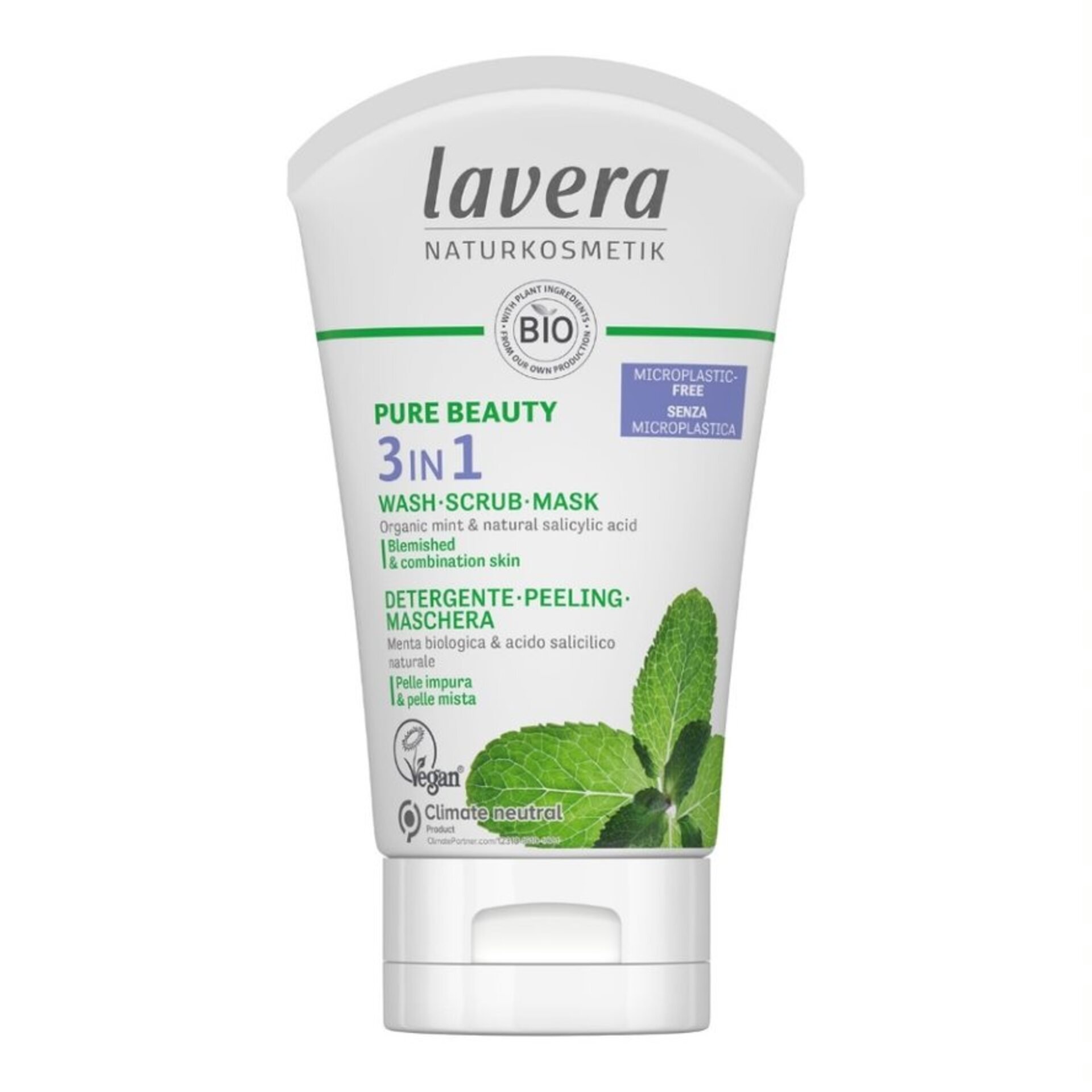 E-shop Lavera Pure Beauty Čistiaci gél, peeling a maska 3v1 125 ml