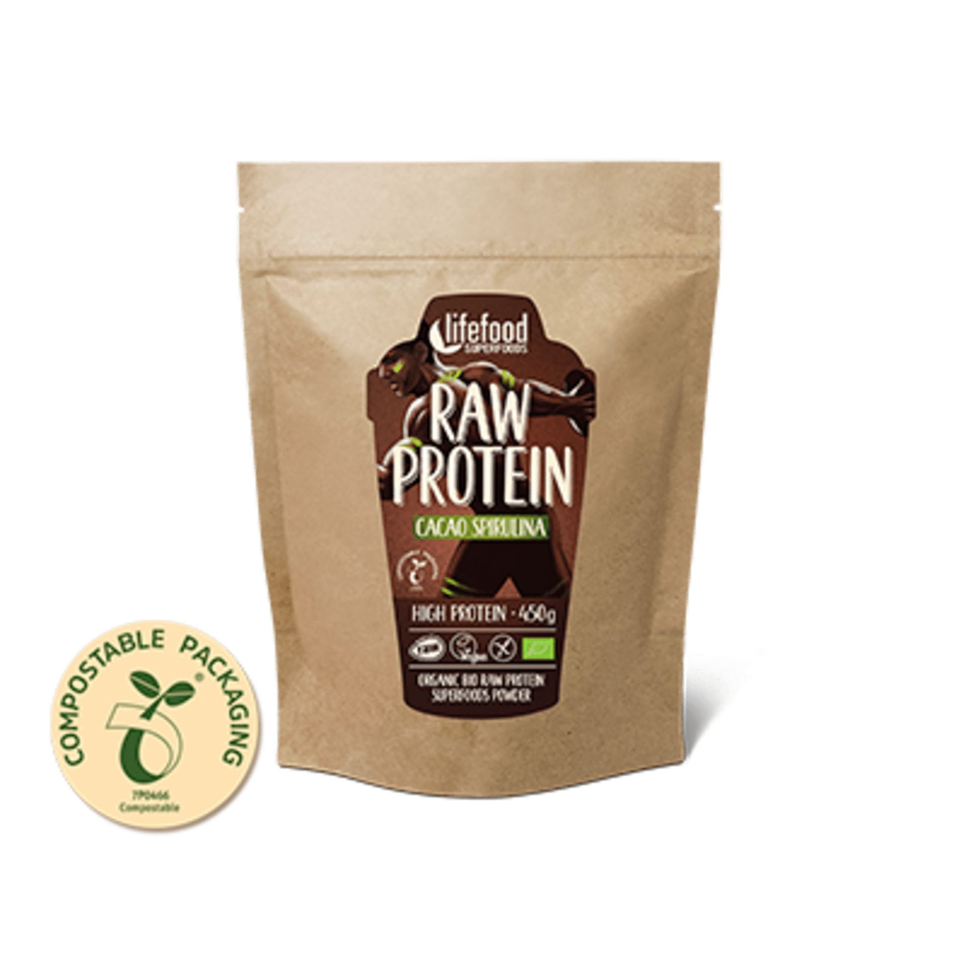 E-shop Lifefood Raw kakaový proteín sa spirulinou 450 g