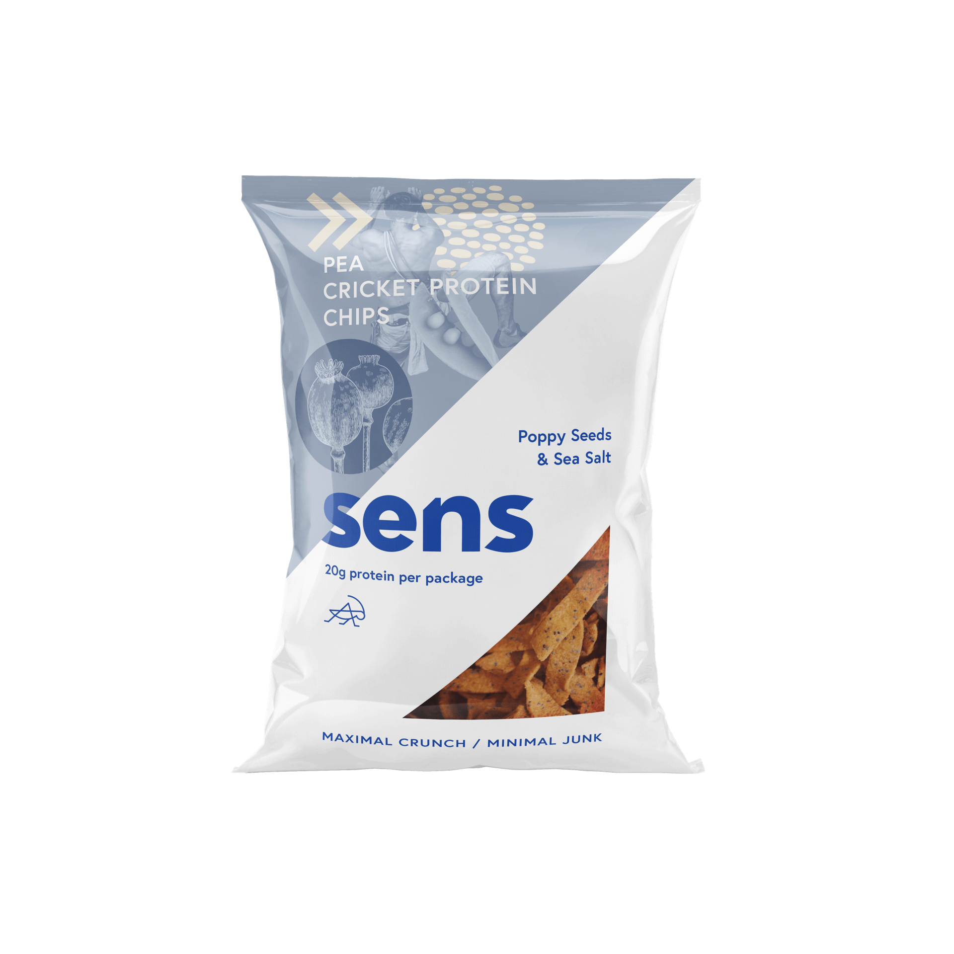 E-shop Sens Proteínové hrachové chipsy s cvrččou múkou a makom 80 g