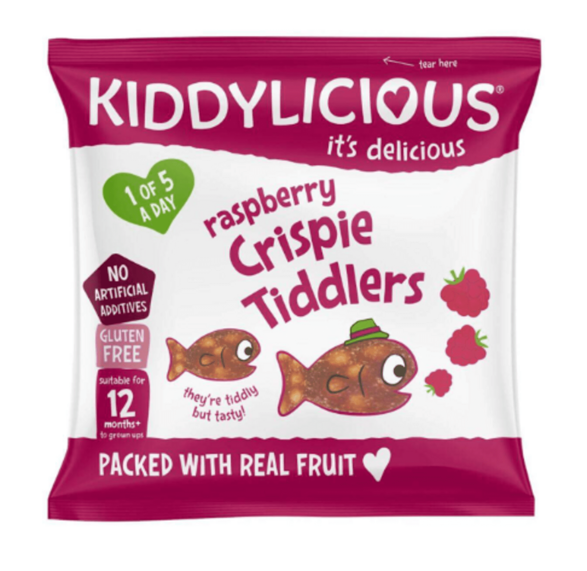 E-shop Kiddylicious Rybičky chrumkavé malinové 12 g