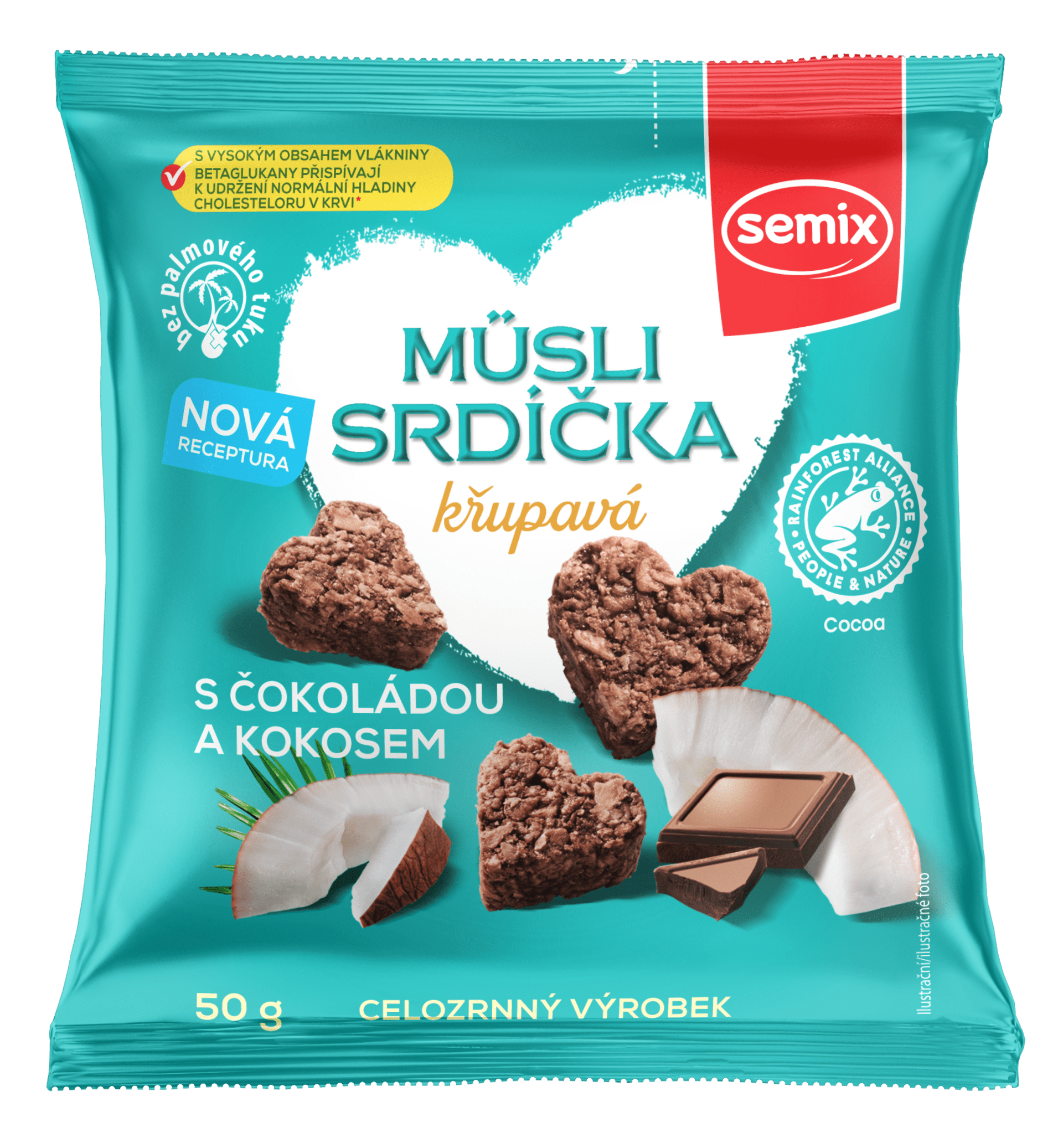 E-shop Semix Müsli srdiečka s čokoládou a kokosom 50 g