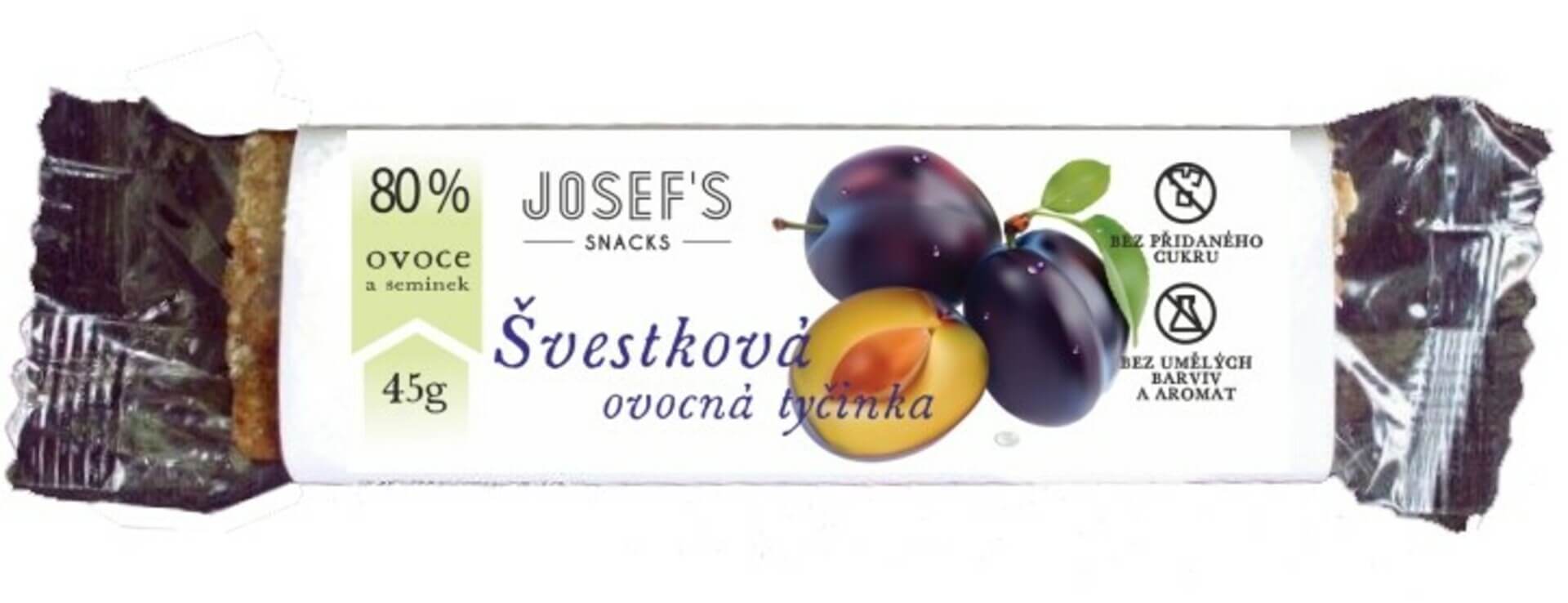 E-shop Josef 's snacks Ovocná slivková tyčinka 45 g