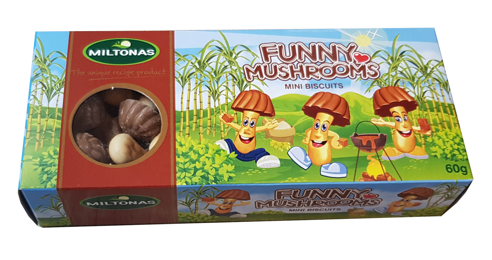 E-shop Miltonas Hríbiky mini z karamelovej polevy a sušienky 60 g
