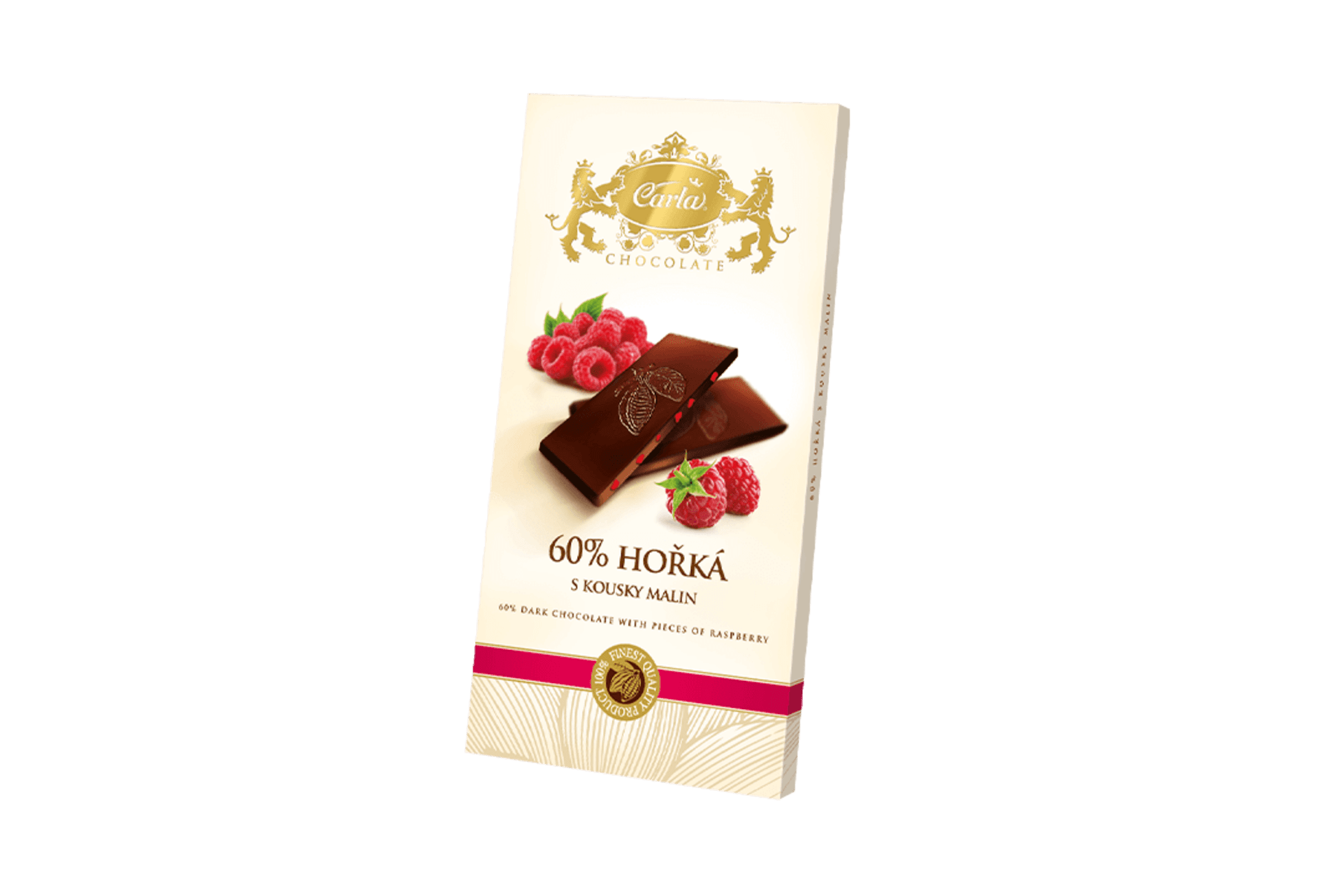 E-shop Carla Horká čokoláda 60% s kúskami malín 80 g