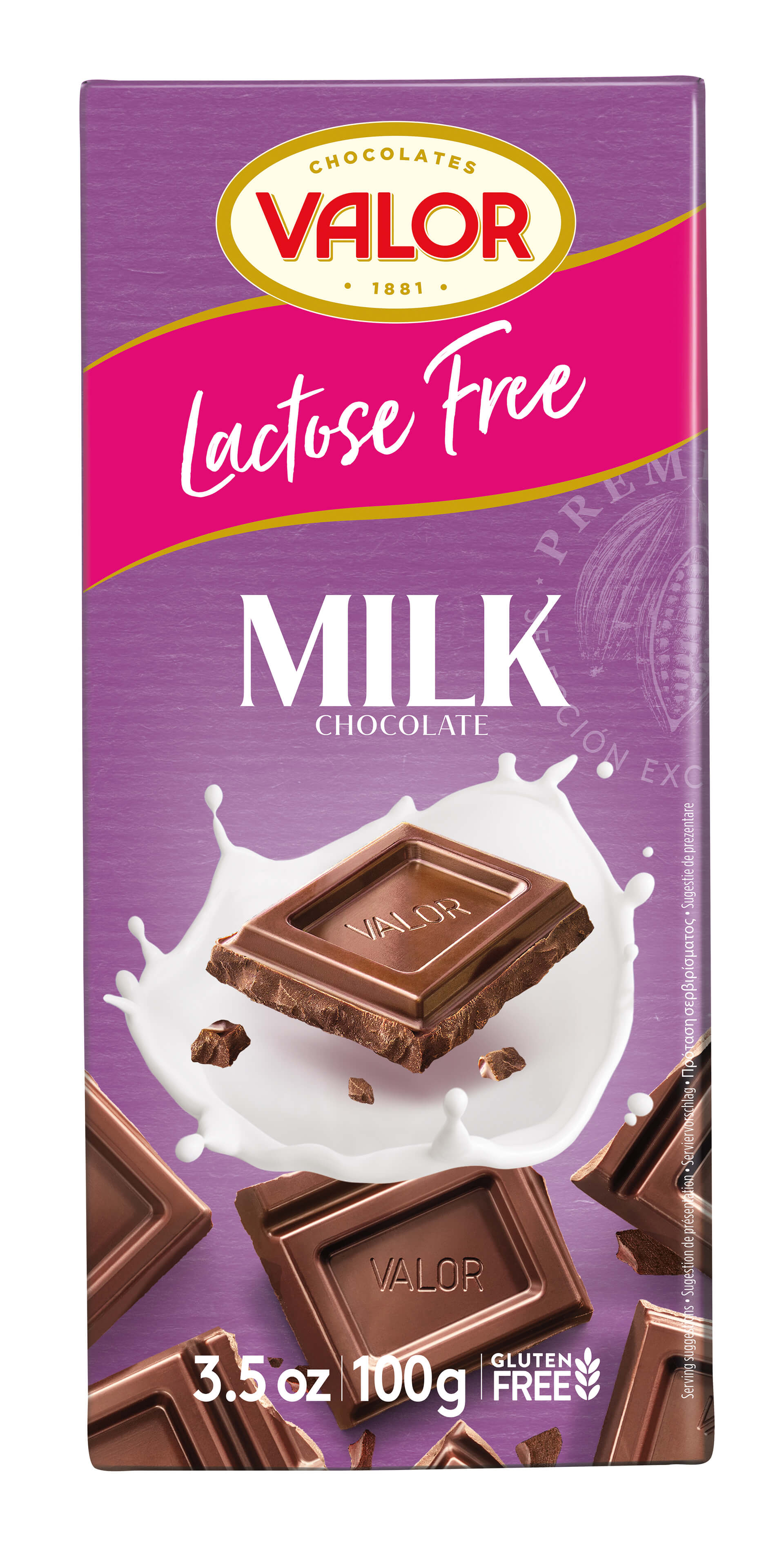 E-shop Valor Mliečna čokoláda 35%, so zníženým obsahom laktózy 100 g