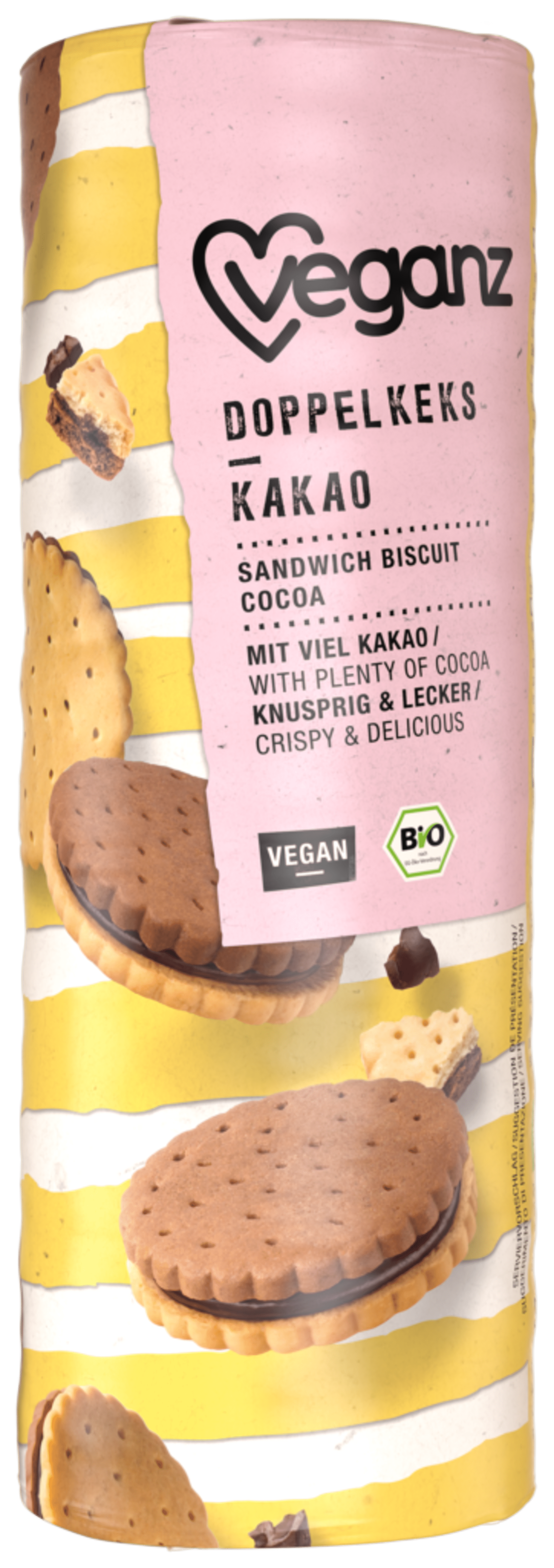 E-shop Veganz Dvojité sušienky s kakaovou náplňou BIO 330 g
