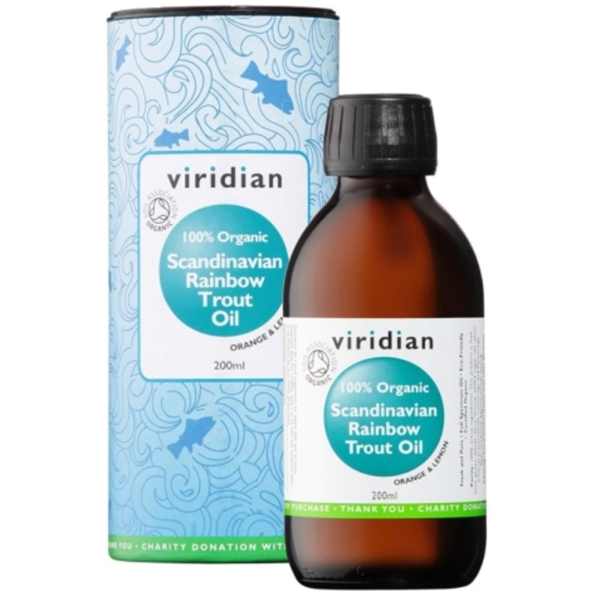 E-shop Viridian 100% Organic Scandinavian Rainbow Trout Oil 200 ml