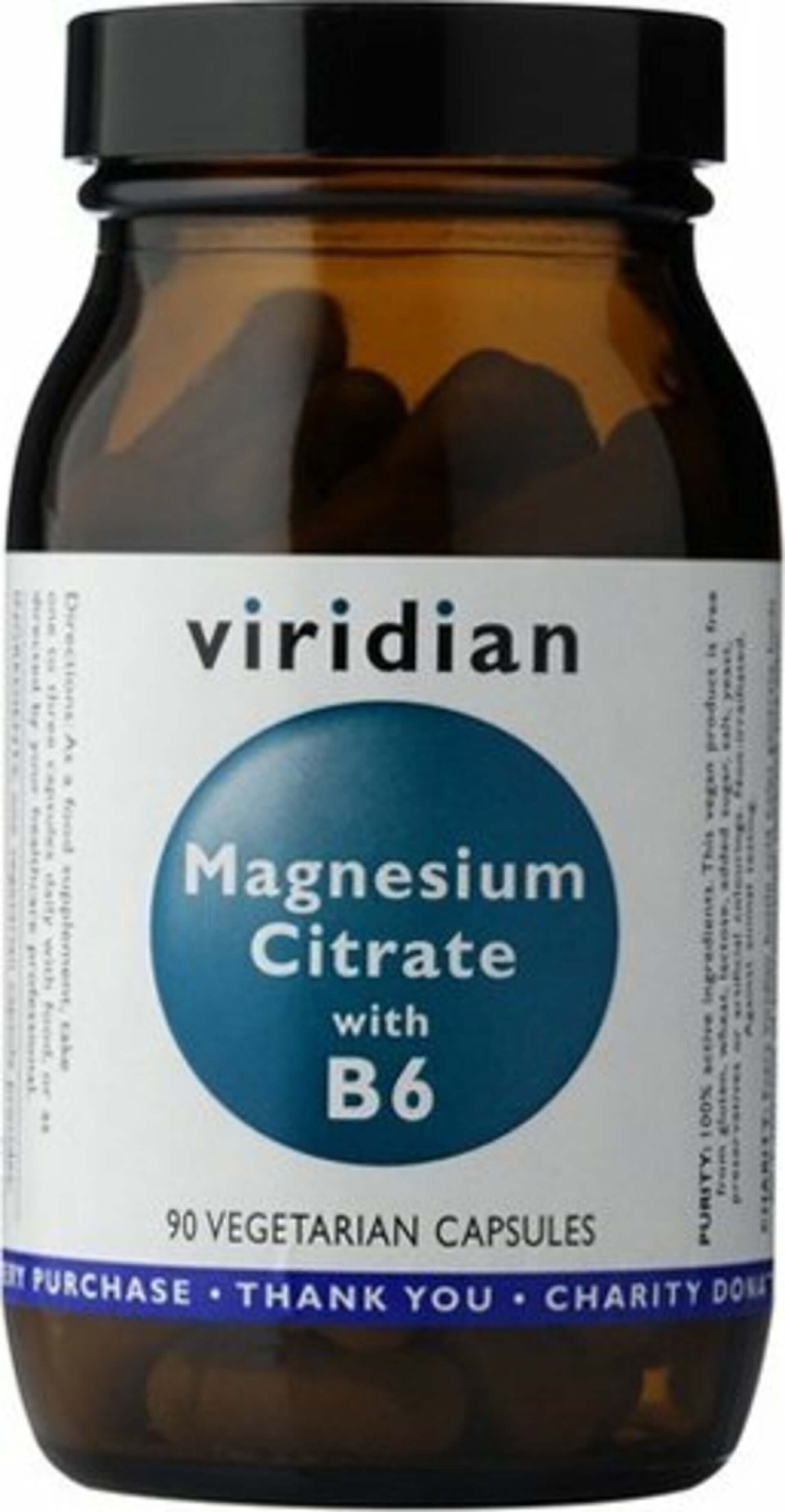 E-shop Viridian Magnesium Citrate with Vitamín B6 90 kapslí
