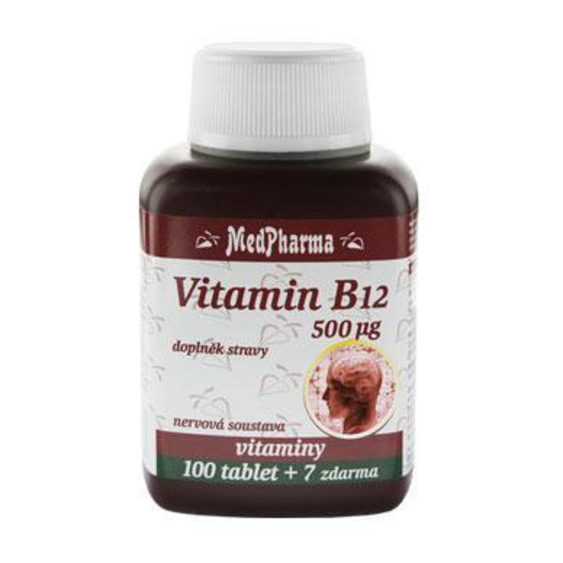 E-shop MedPharma Vitamín B12 (kyanokobalamín) 50 mikrogramov 107 tab