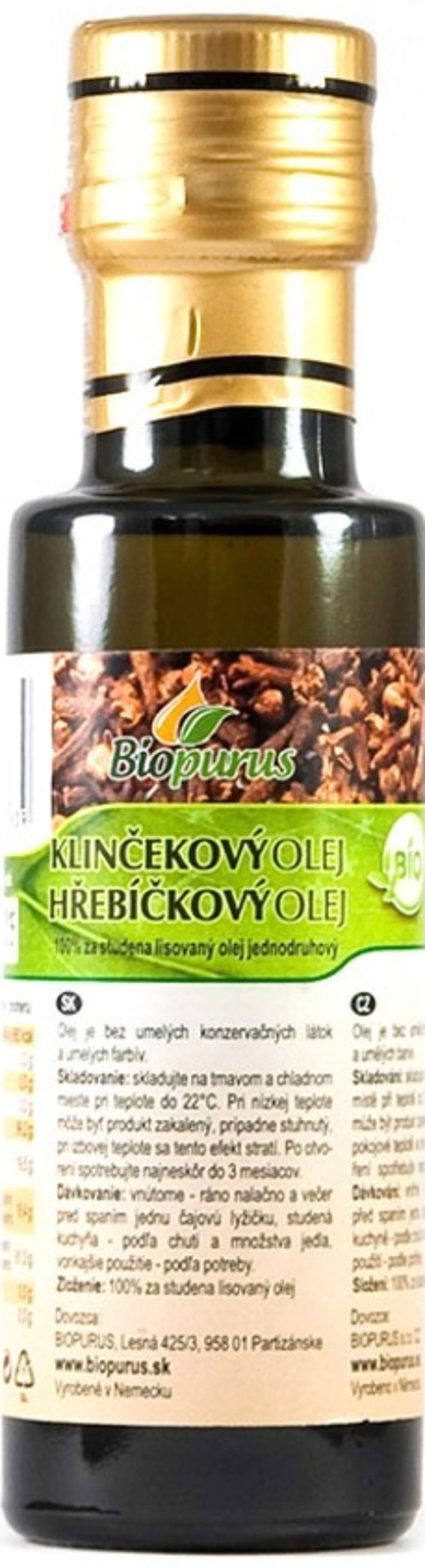 E-shop Biopurus Klinčekový olej 100 ml