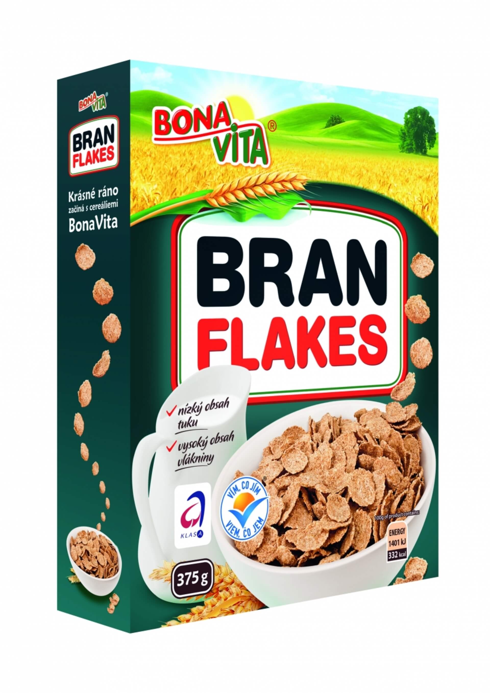 E-shop Bonavita cereálie pre dospelých Bran flakes 375 g