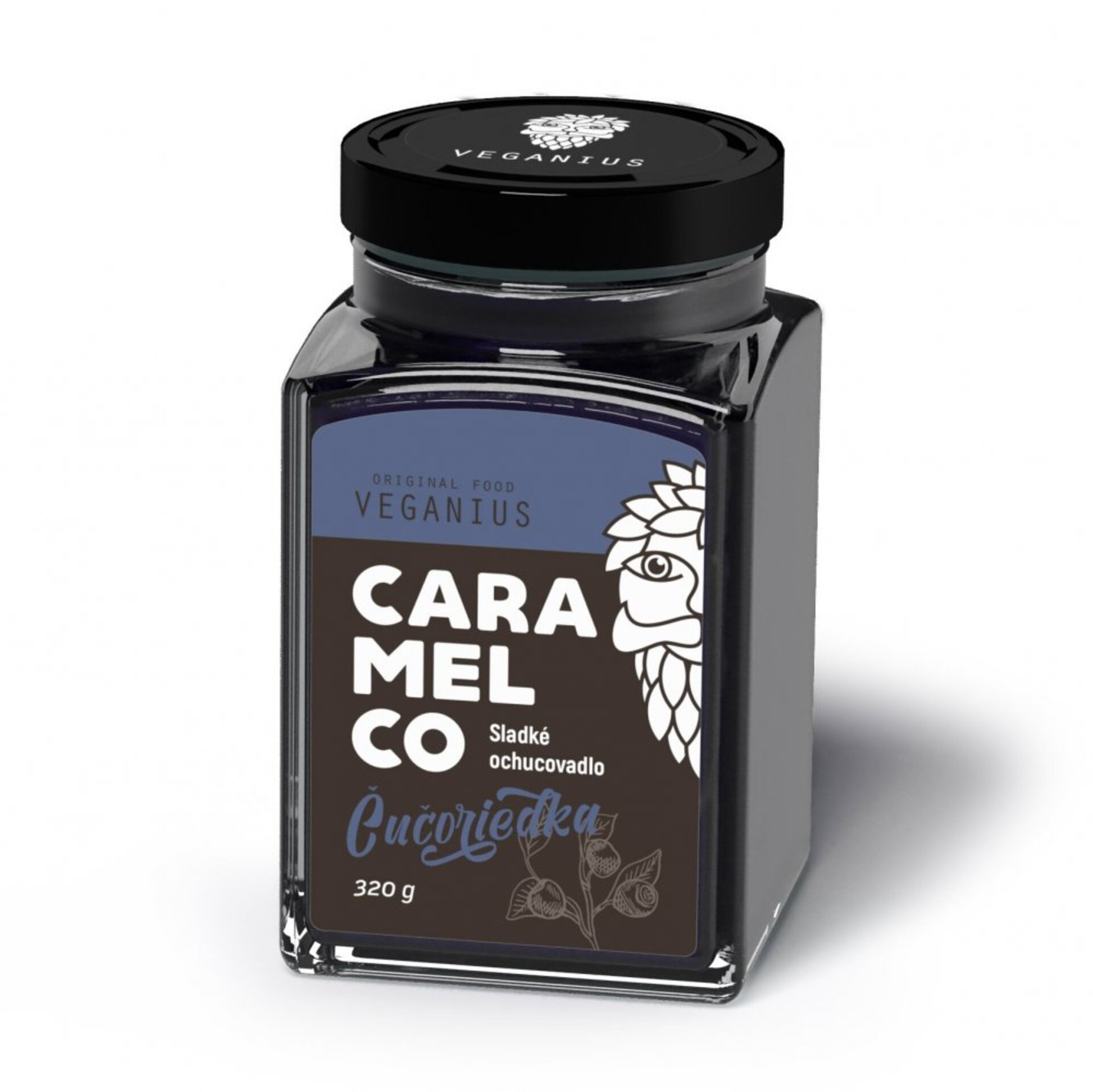 E-shop Veganius Caramelco čučoriedka sklo 250 ml