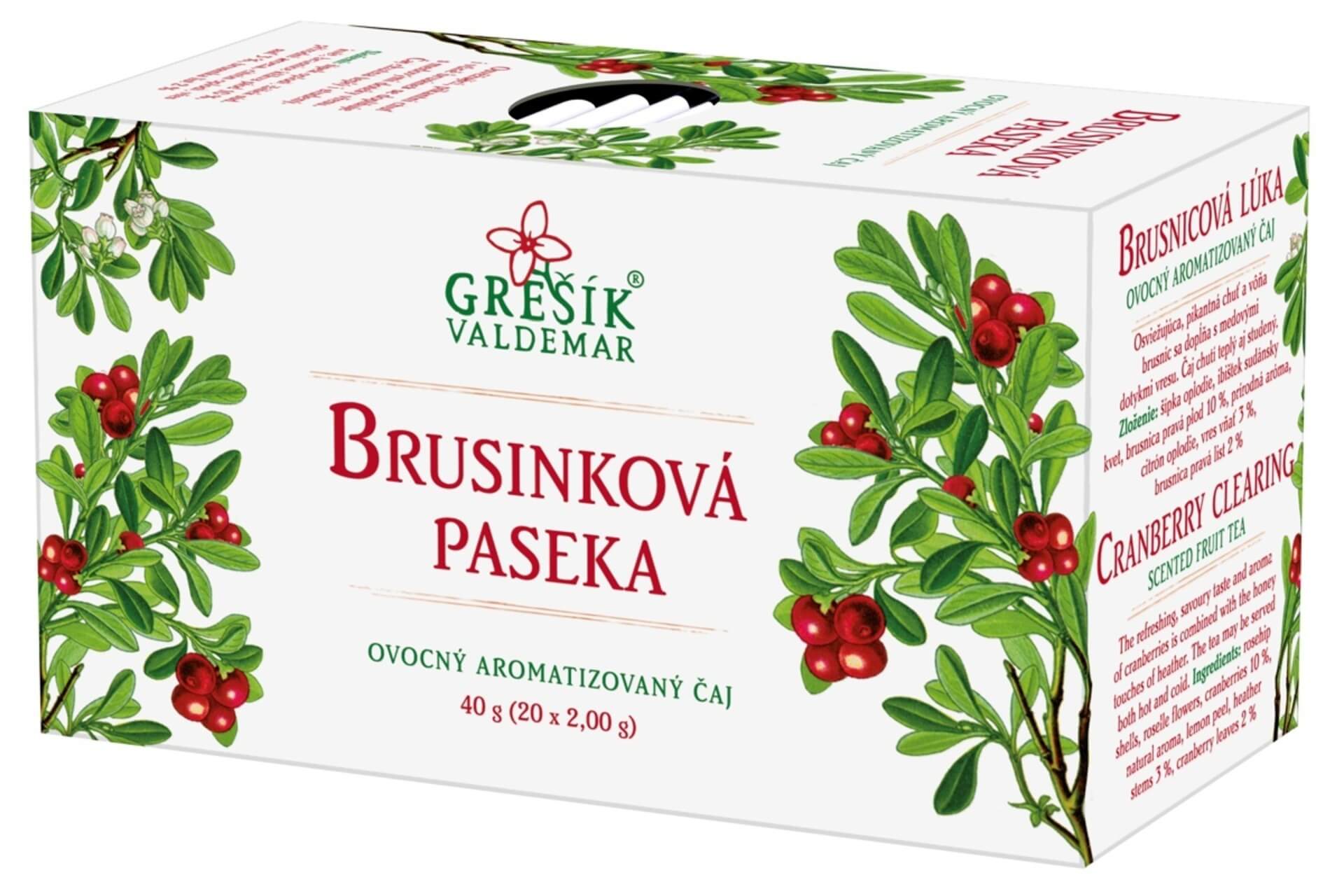 E-shop Grešík Brusinková paseka ovocný čaj 20 sáčkov