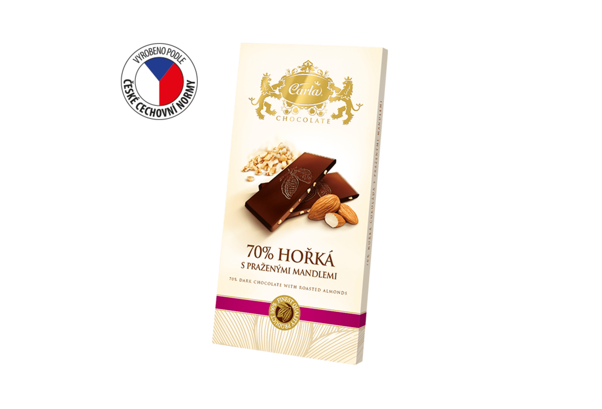 Carla Horká čokoláda 70% s praženými mandľami 80 g