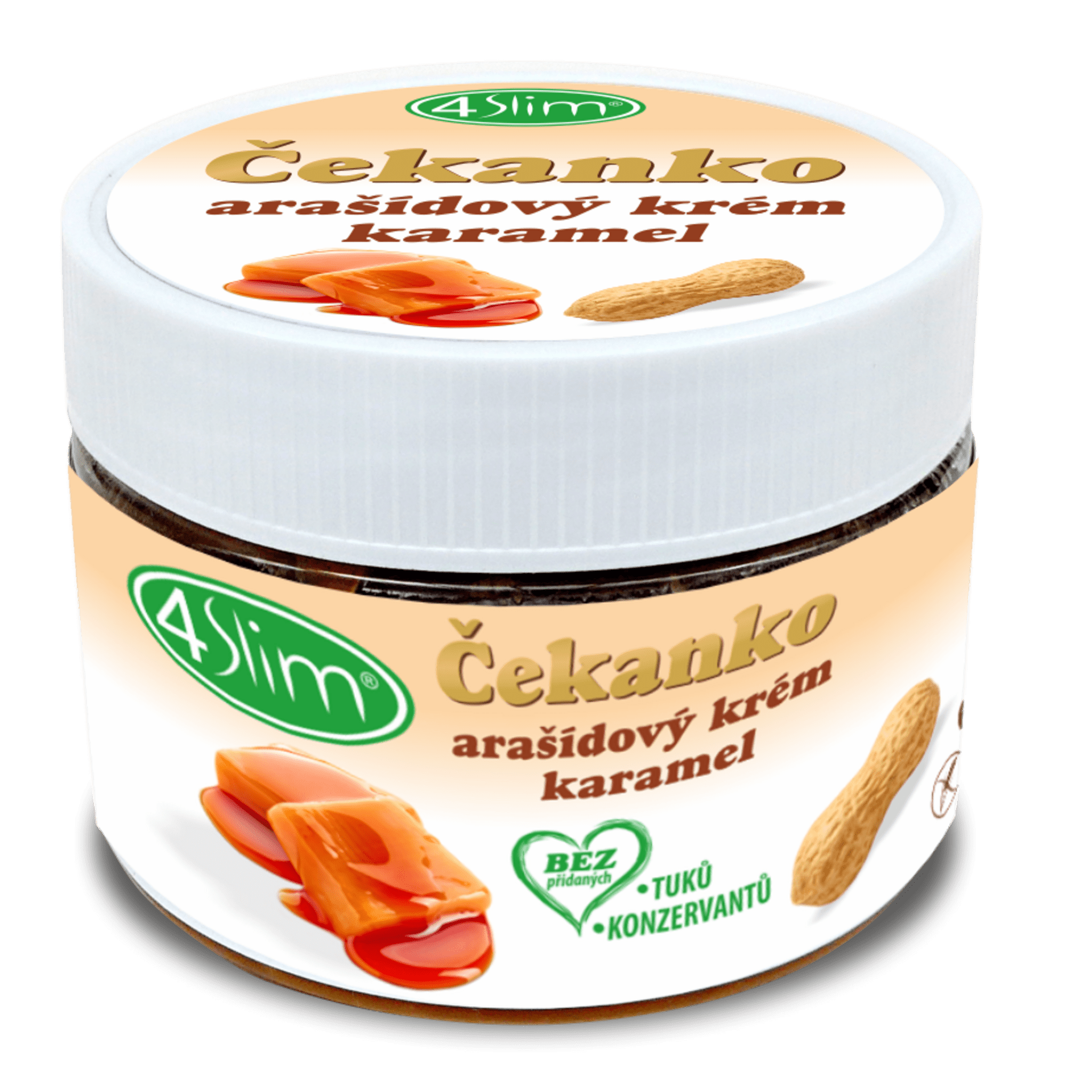 4Slim Čakankový arašidový krém Slaný karamel 250 g
