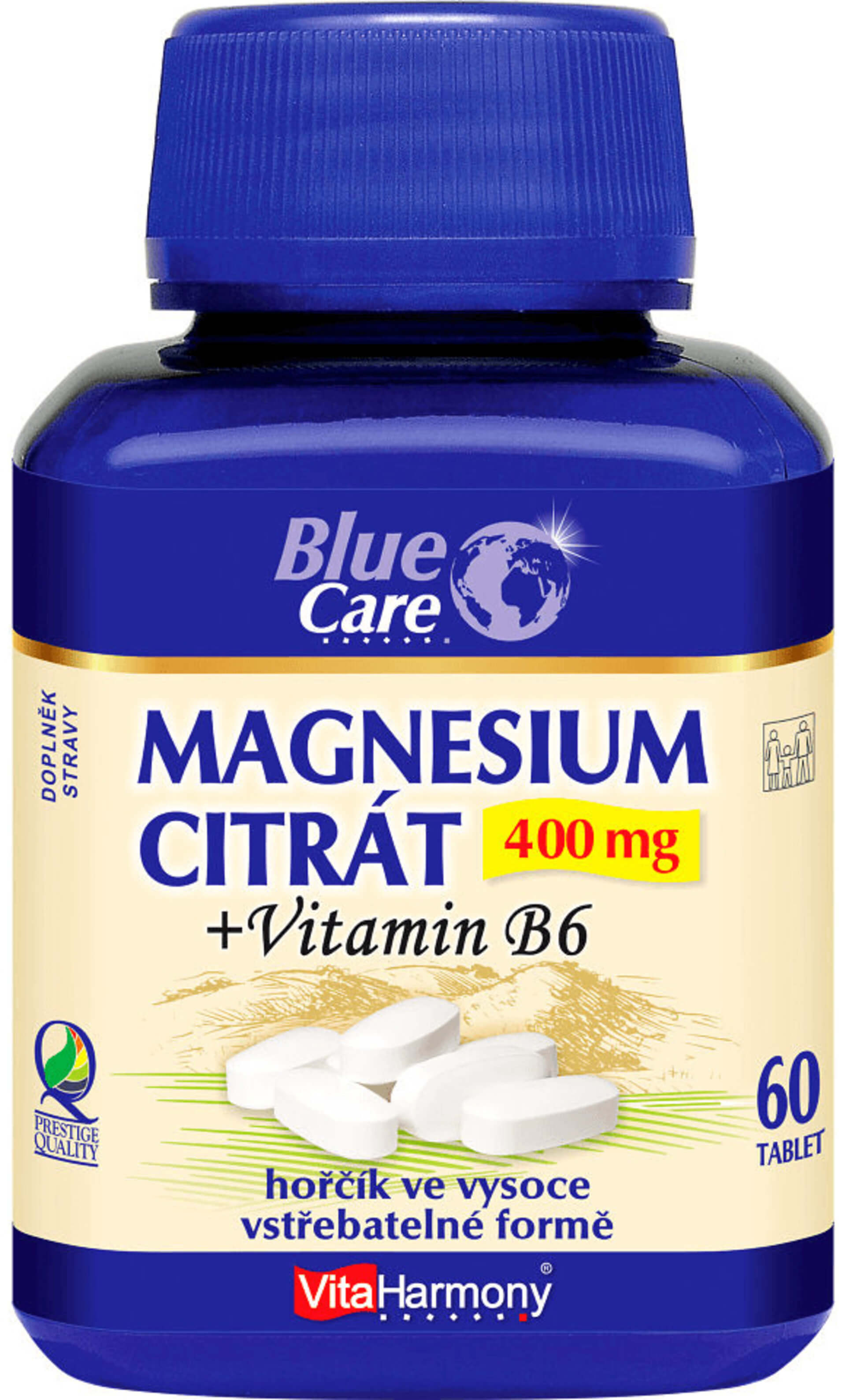 E-shop VitaHarmony Magnézium citrát 400 mg + Vitamín B6 - 60 tabliet