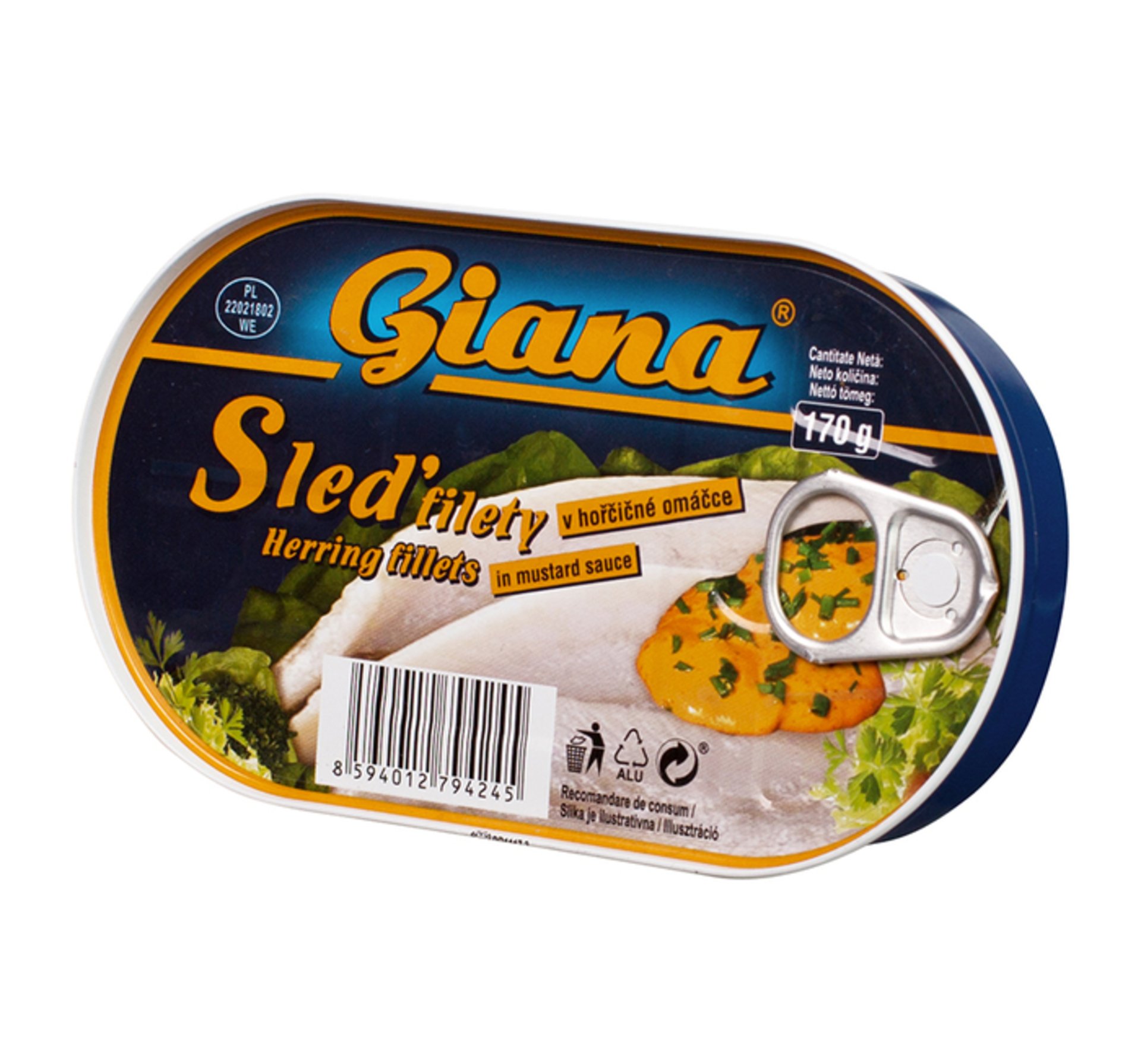 E-shop Giana Sleď filety v horčičnej omáčke 170 g