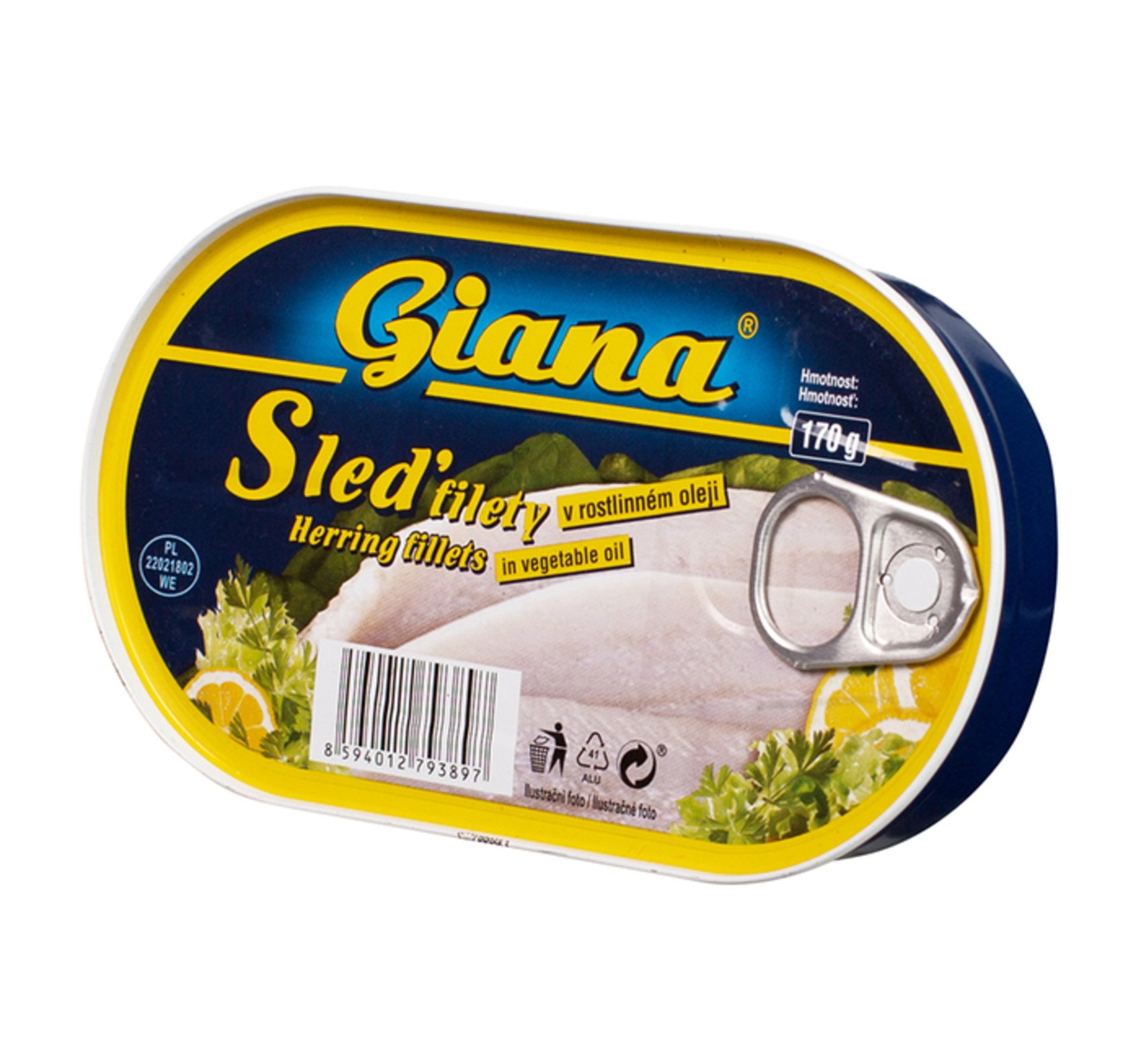 E-shop Giana Sleď filety v rastlinnom oleji 170 g