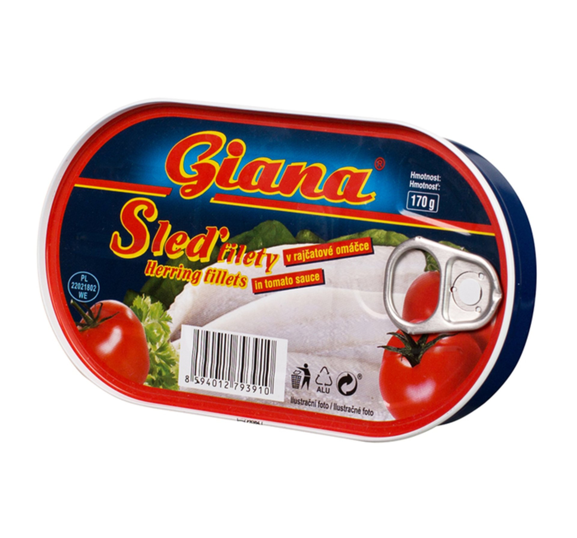 E-shop Giana Sleď filety v paradajkovej omáčke 170 g