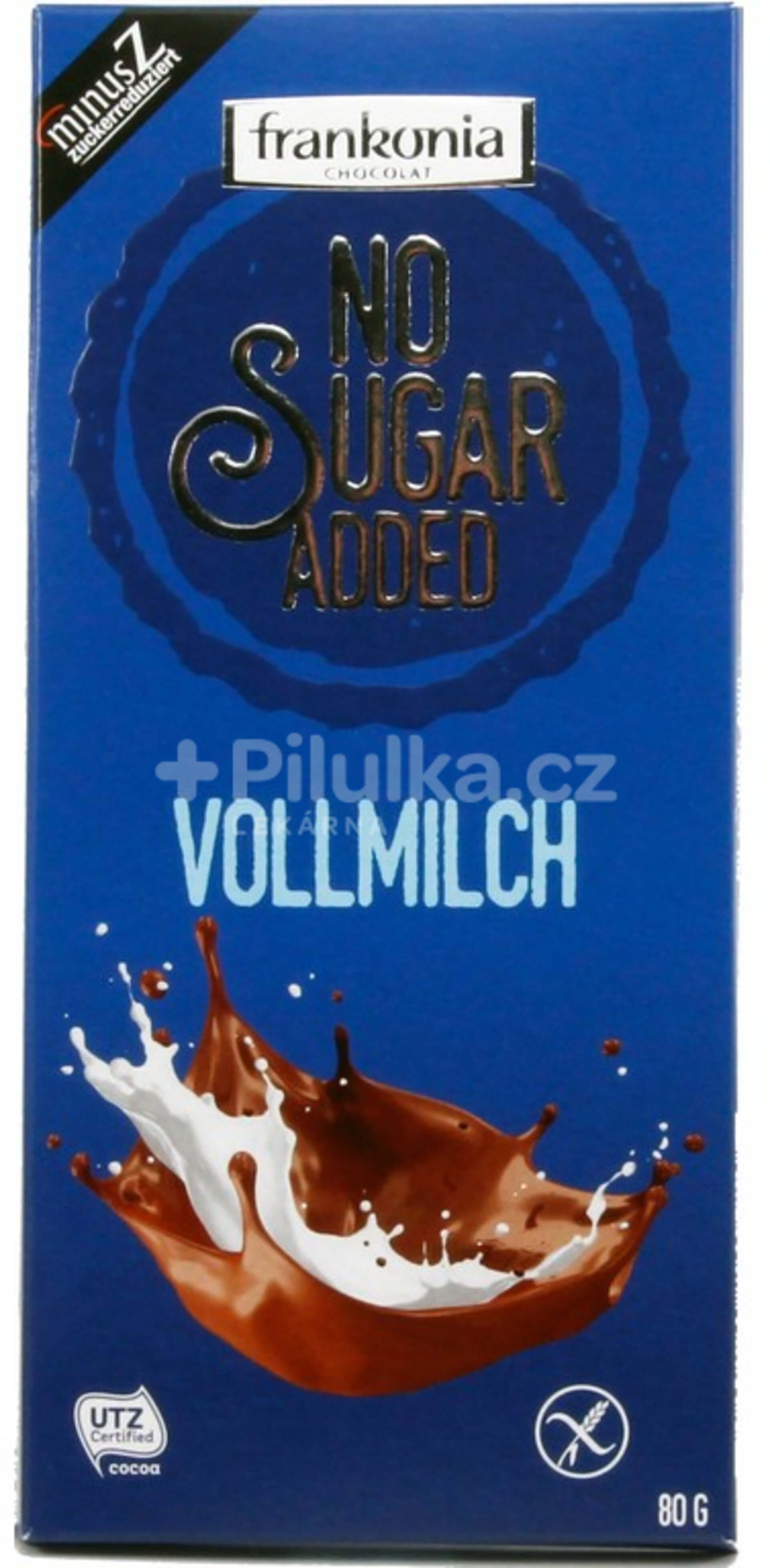 E-shop Frakonia No sugar added mliečna čokoláda 80 g