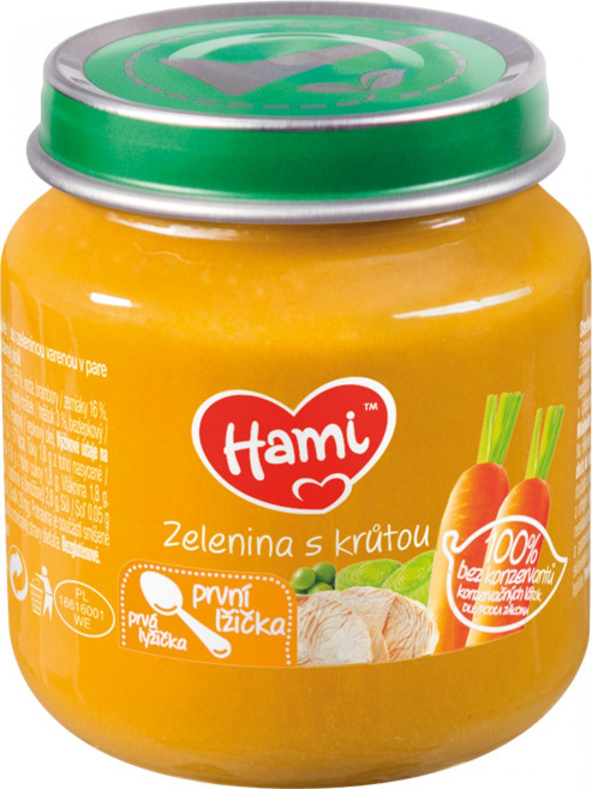 E-shop Hami Mäsozeleninový príkrm Zelenina s morkou 125 g