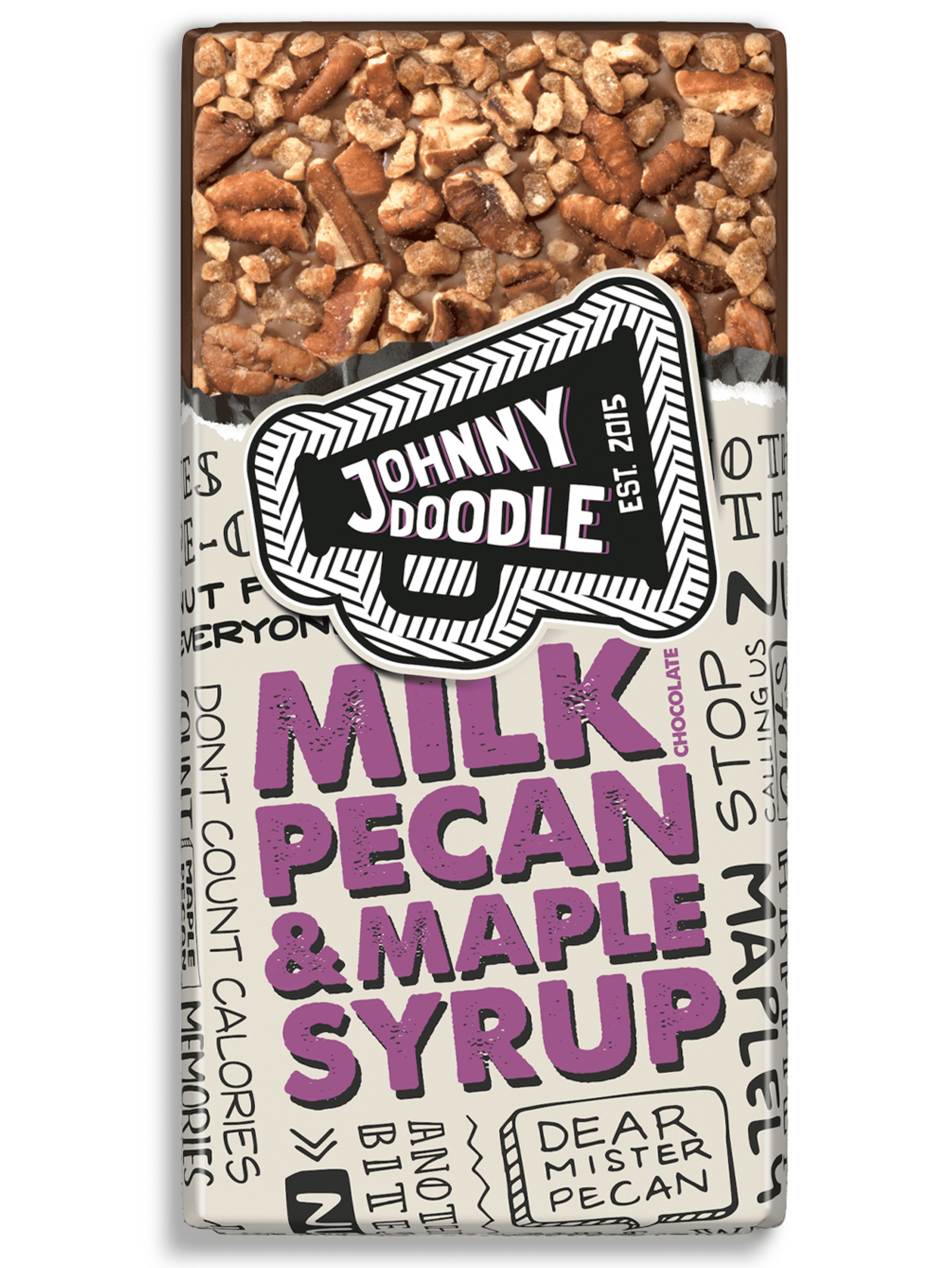 E-shop Johny Doodle Mliečna čokoláda, pekanové orechy a javorový sirup 150 g