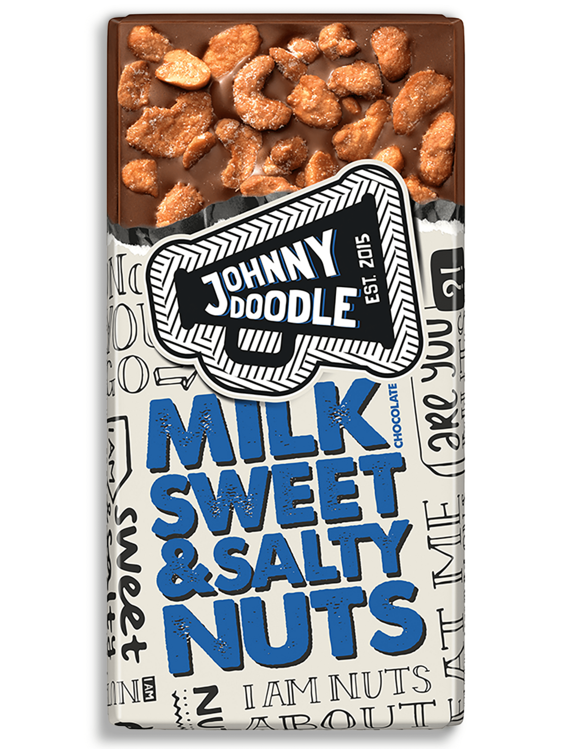 E-shop Johny Doodle Mliečna čokoláda, sladké a slané orechy 150 g