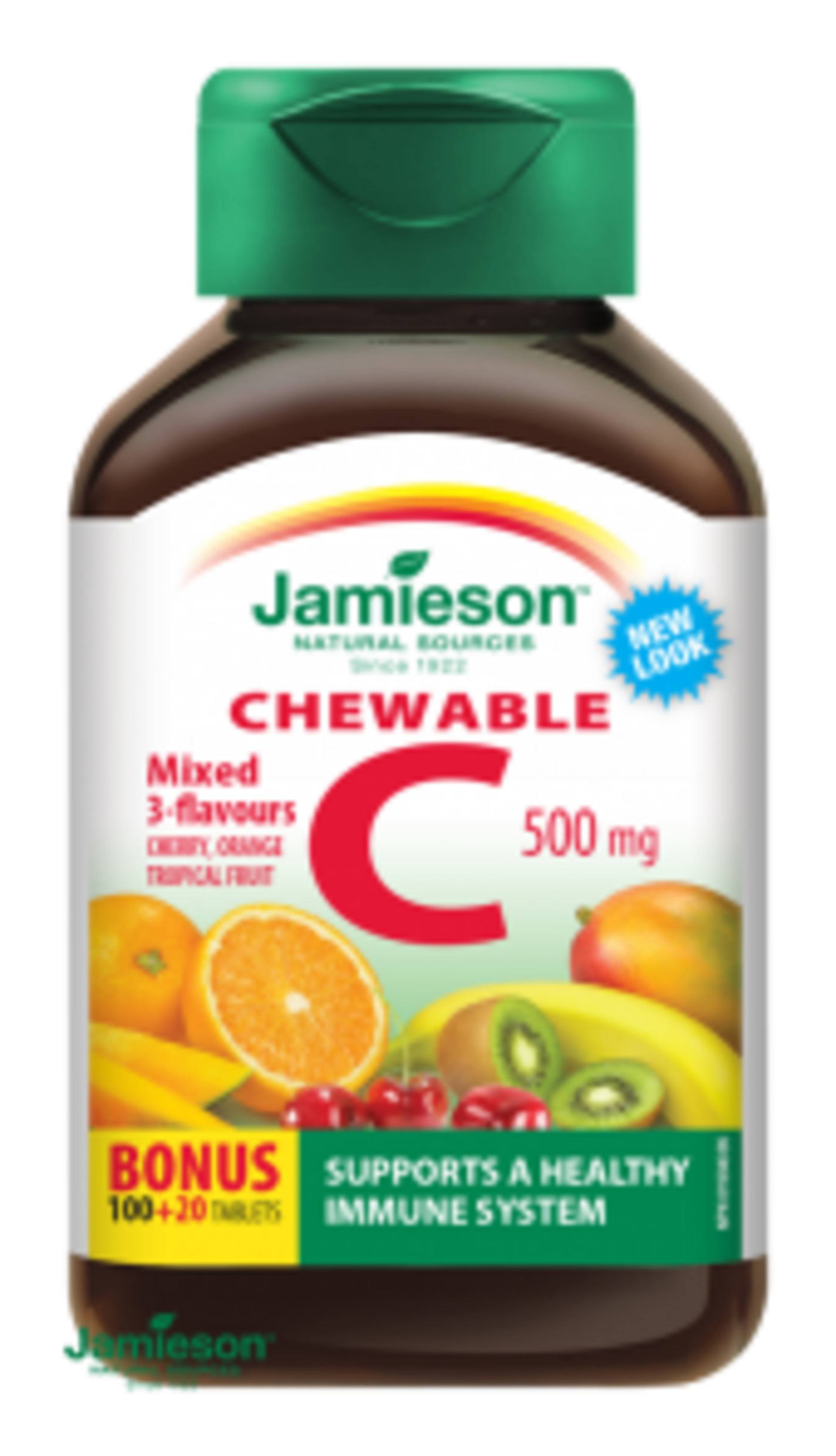 E-shop Jamieson Vitamín C 500 mg tablety na cmúľanie mix troch ovocných príchutí 120 tabliet