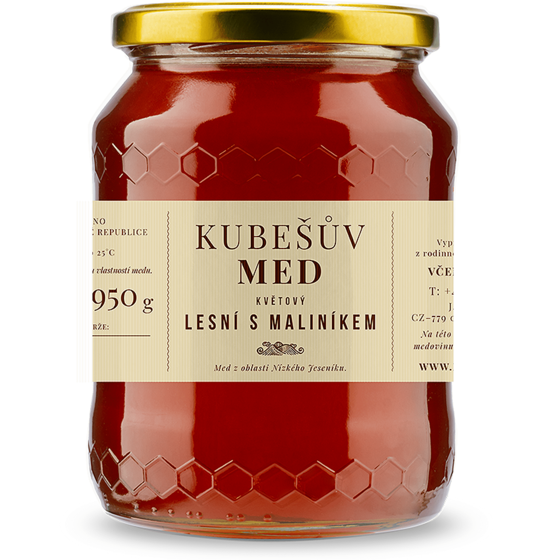 Kubešův med Med kvetový lesný s maliník 480 g