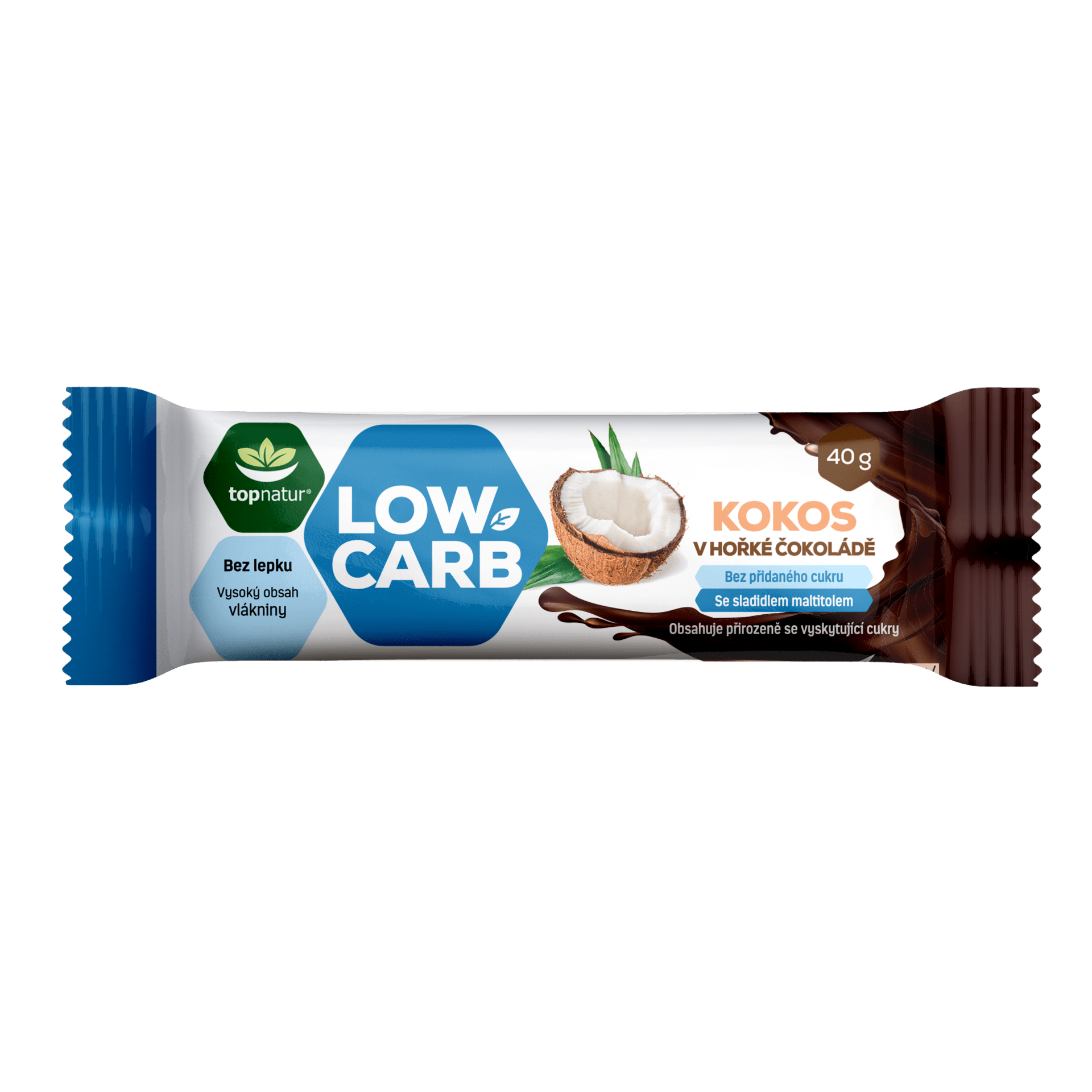E-shop Topnatur Tyčinka low carb kokos v horkej čokoláde 40 g