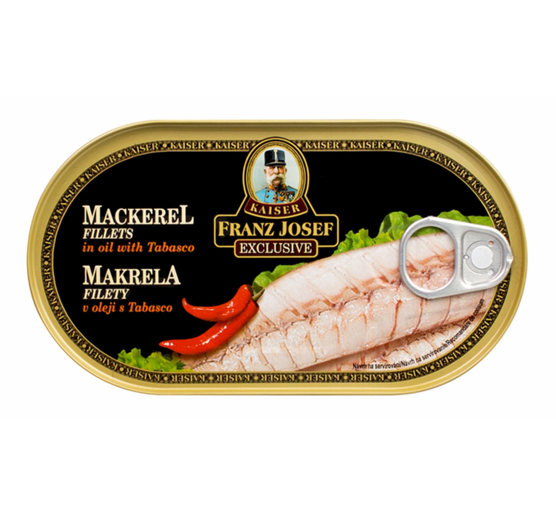 E-shop Franz Josef Kaiser Makrela filety v oleji s tabascom 170 g