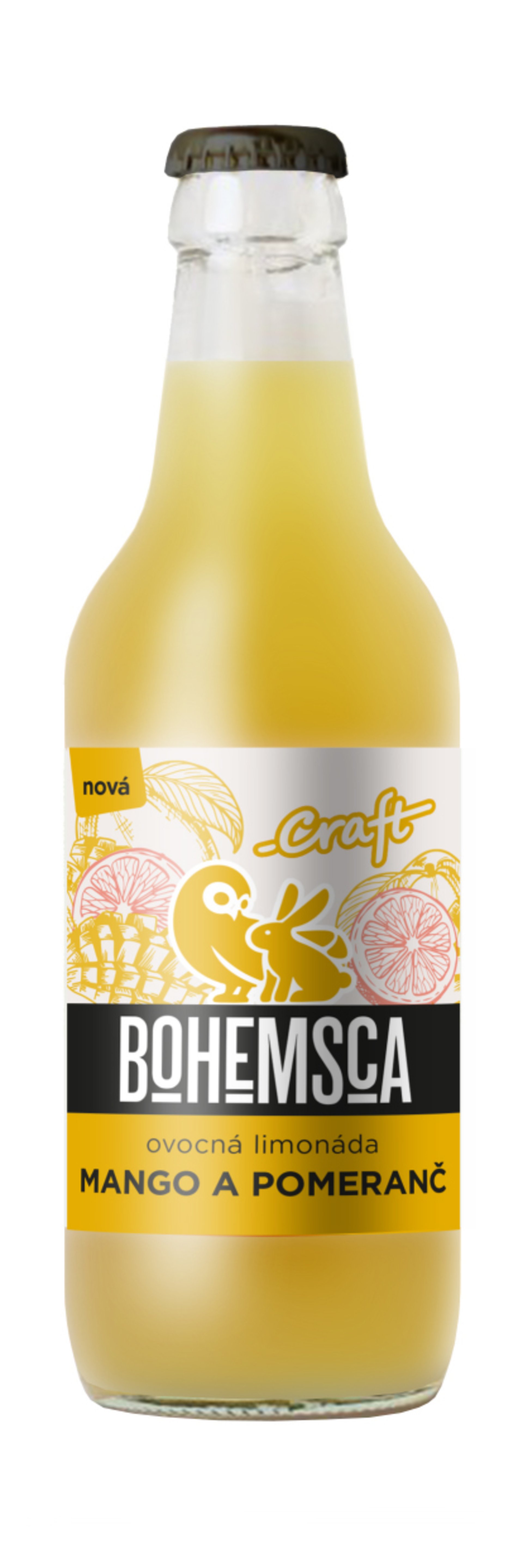 Bohemsca Craft limonáda mango a pomaranč sklo 330 ml