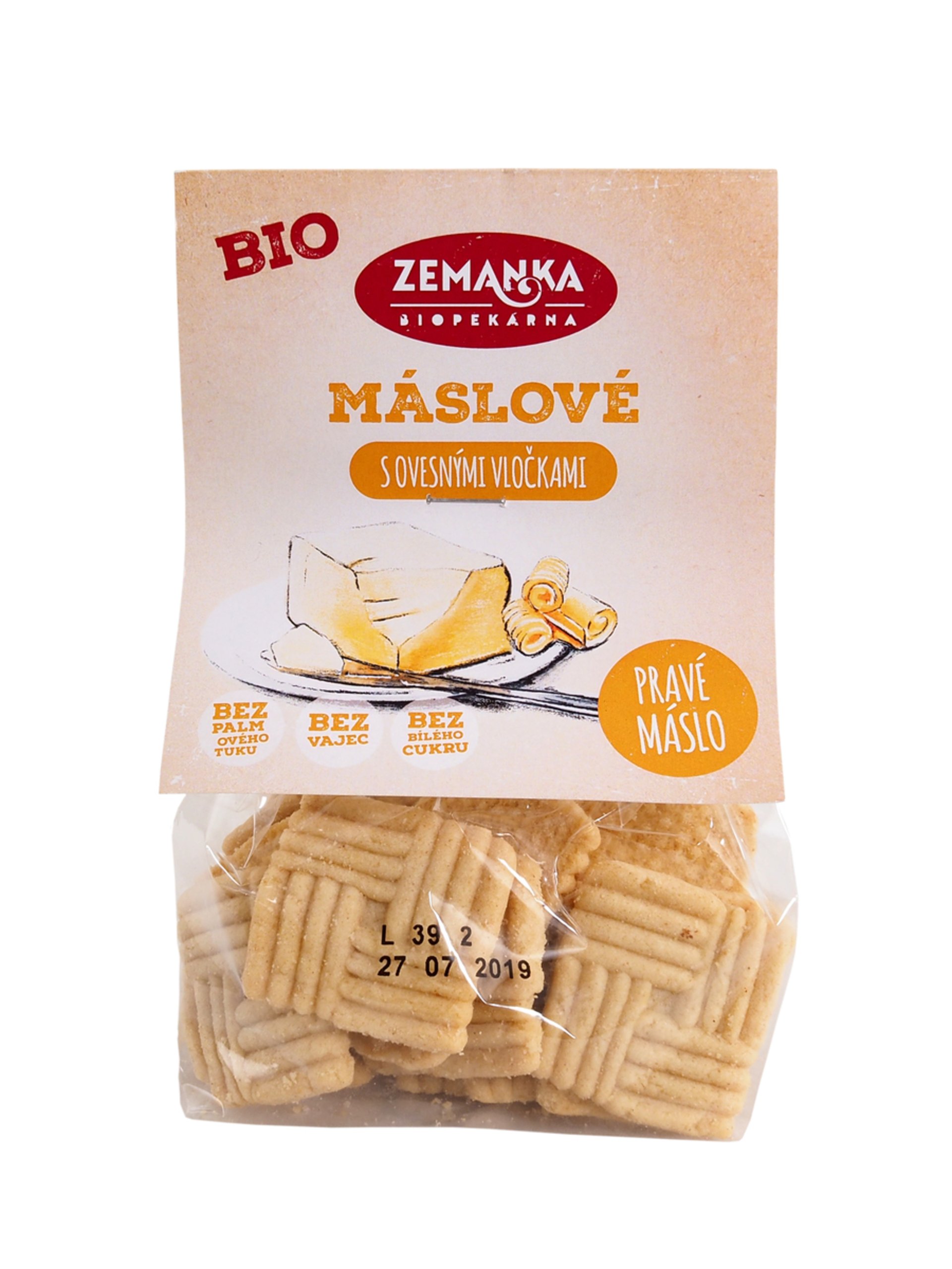 E-shop Biopekáreň Zemanka BIO Maslové sušienky s ovsenými vločkami 100 g