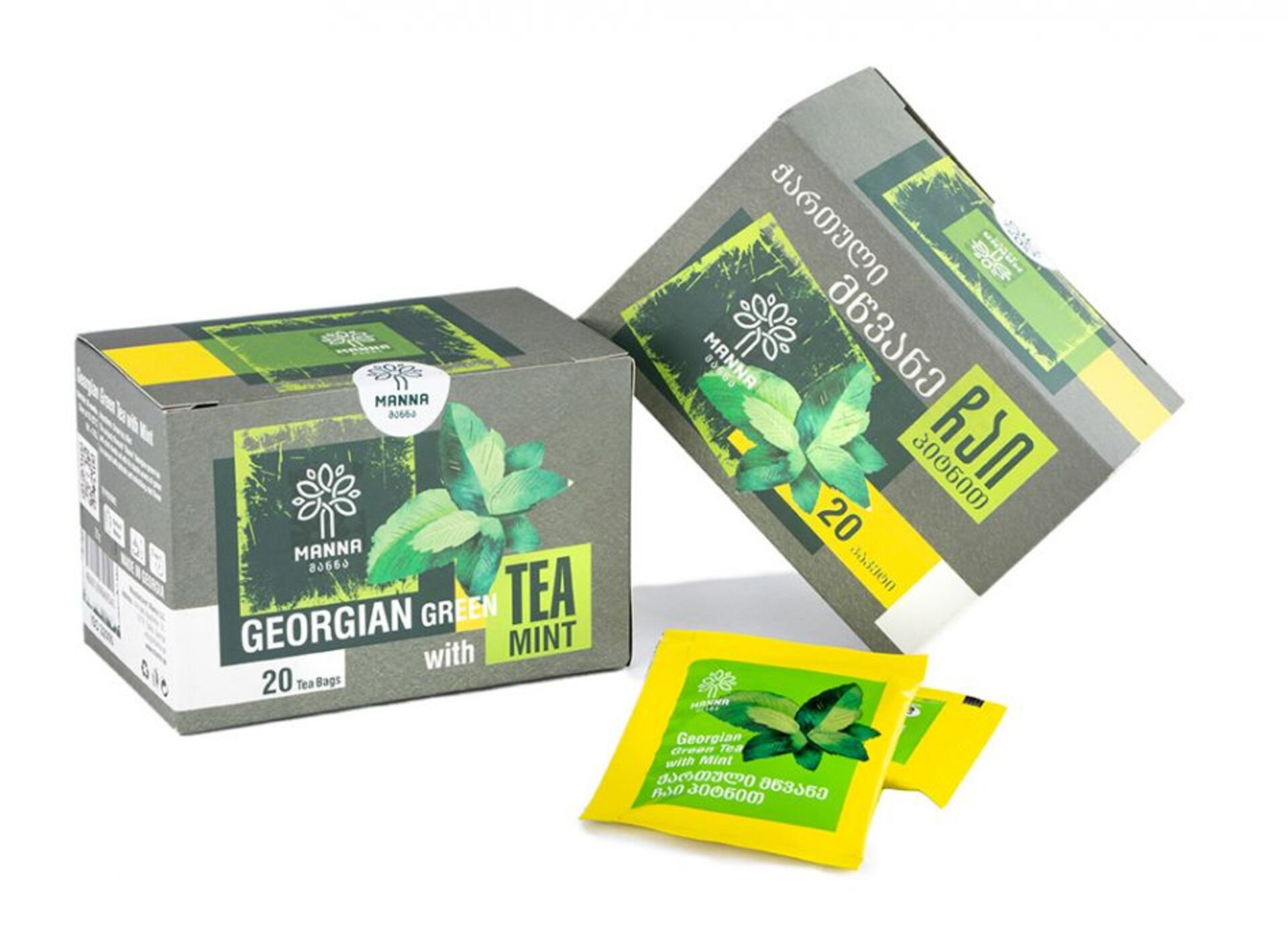 E-shop Manna Gruzínsky čaj Zelený s mätou porciovaný 20 vrecúšok