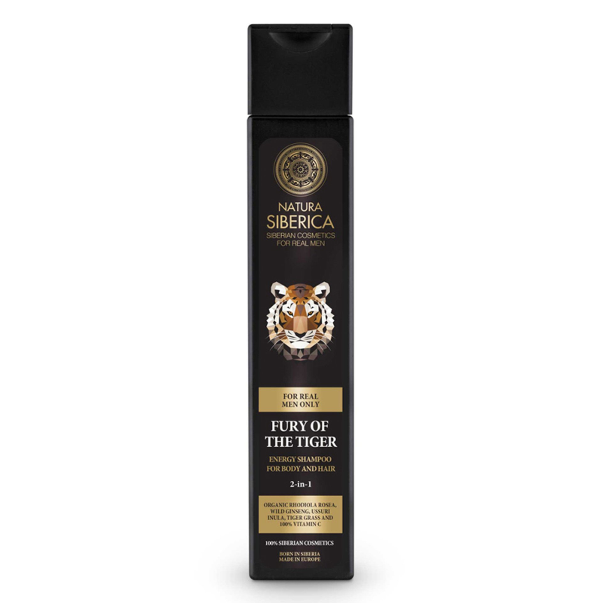 E-shop Natura siberica MEN Energizujúci šampón na vlasy a telo - neskrotnosť tigra 250 ml