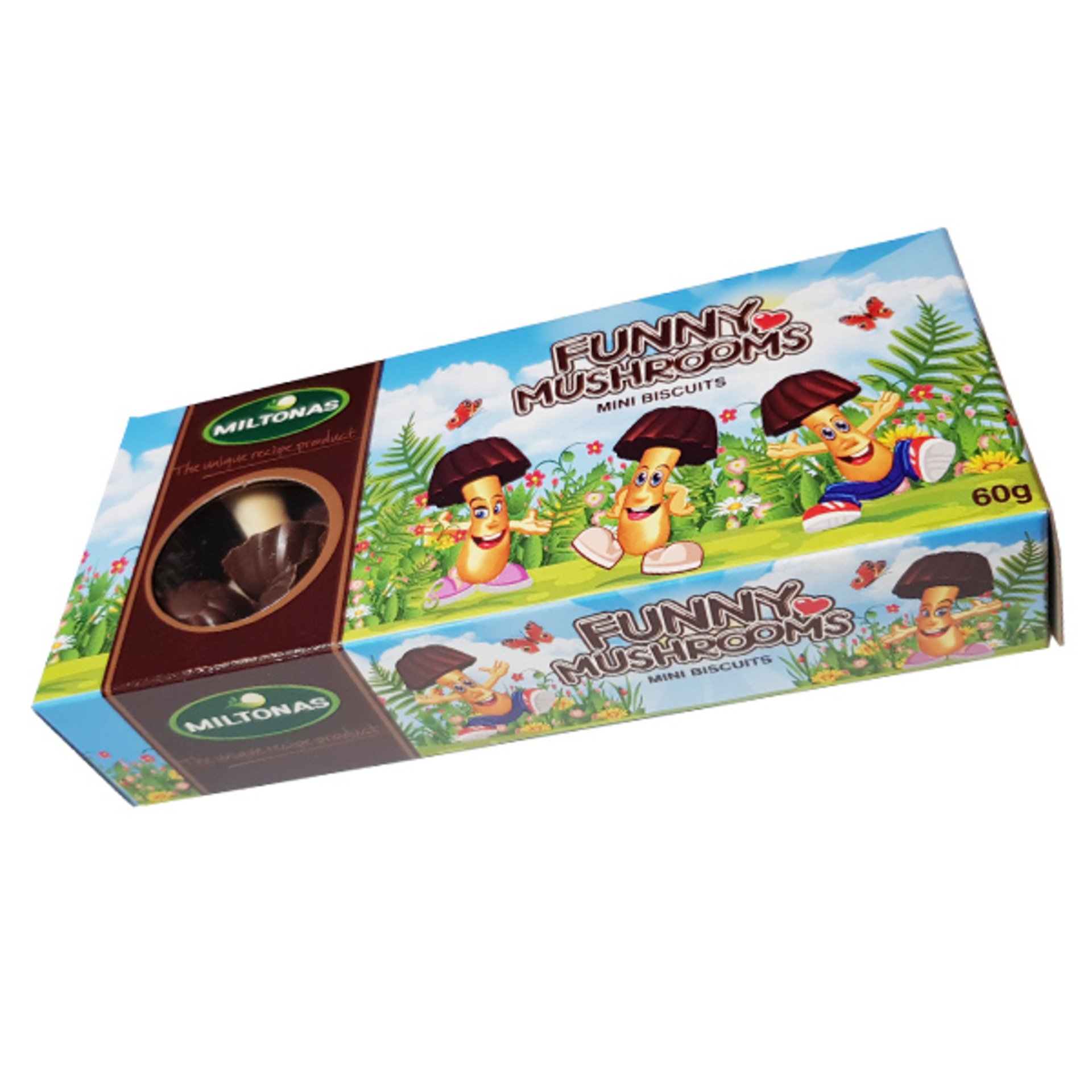 E-shop Miltonas hríbiky mini z mliečnej čokoládovej polevy a sušienky 60 g