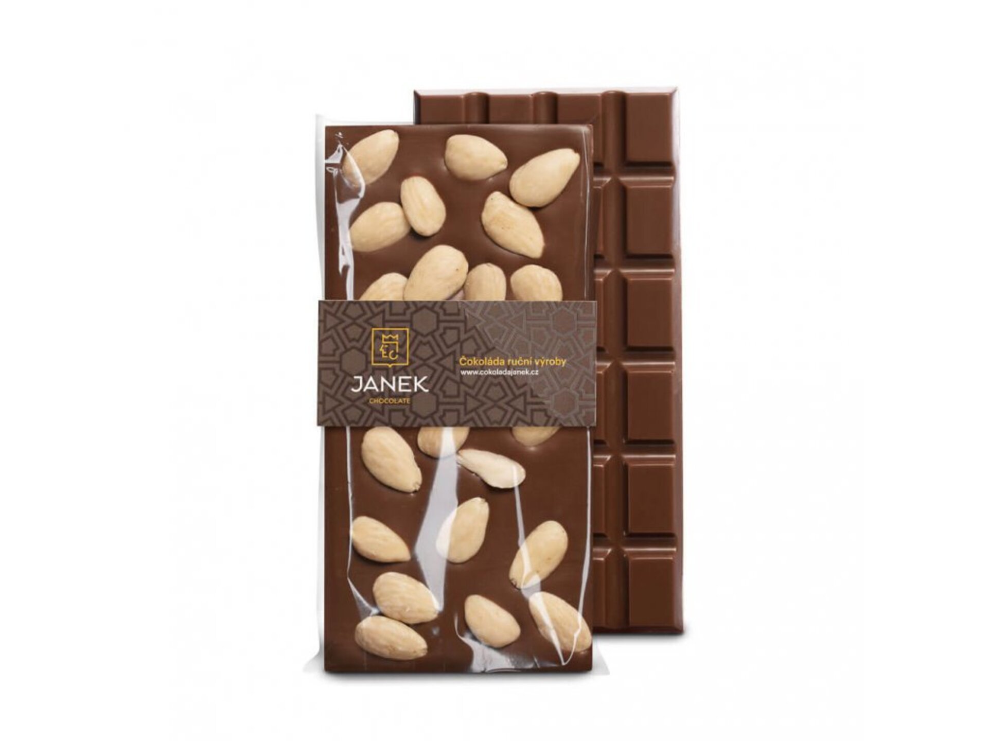 E-shop Čokoládovňa Janek Mliečna čokoláda s mandľami 105 g