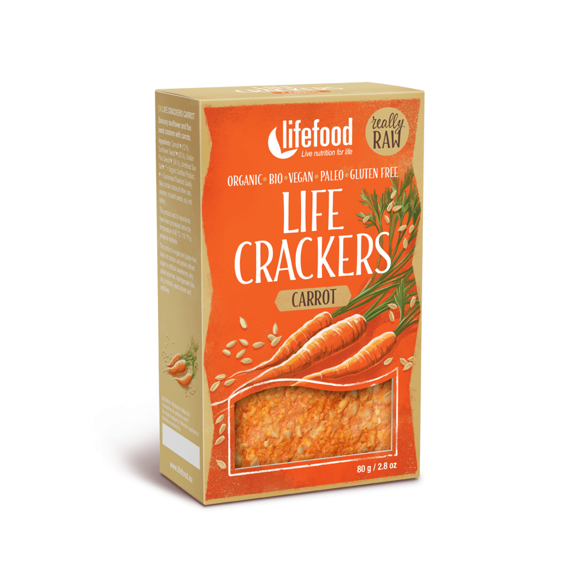 E-shop Lifefood Life crackers Mrkvánky BIO RAW 80 g